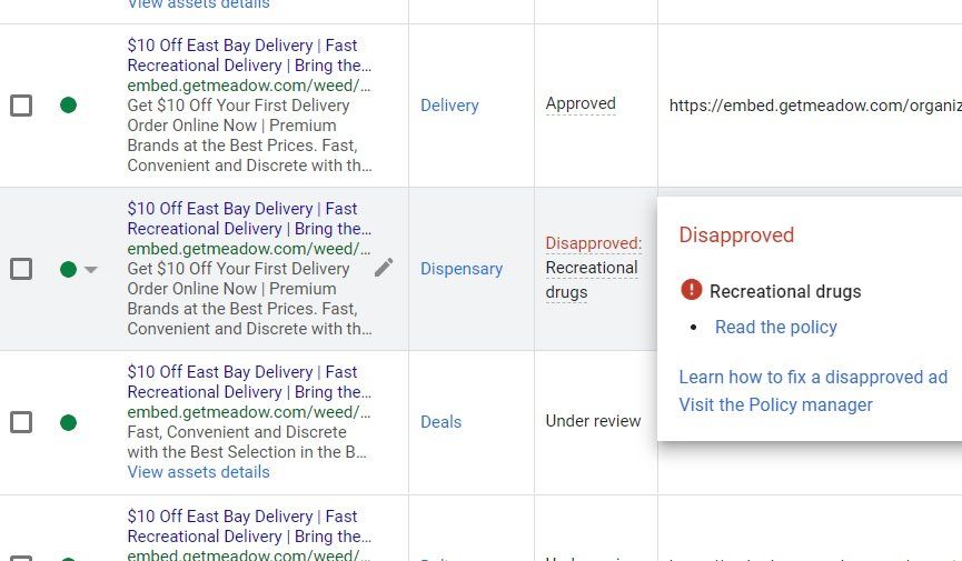 cannabis ppc advertising google adwords