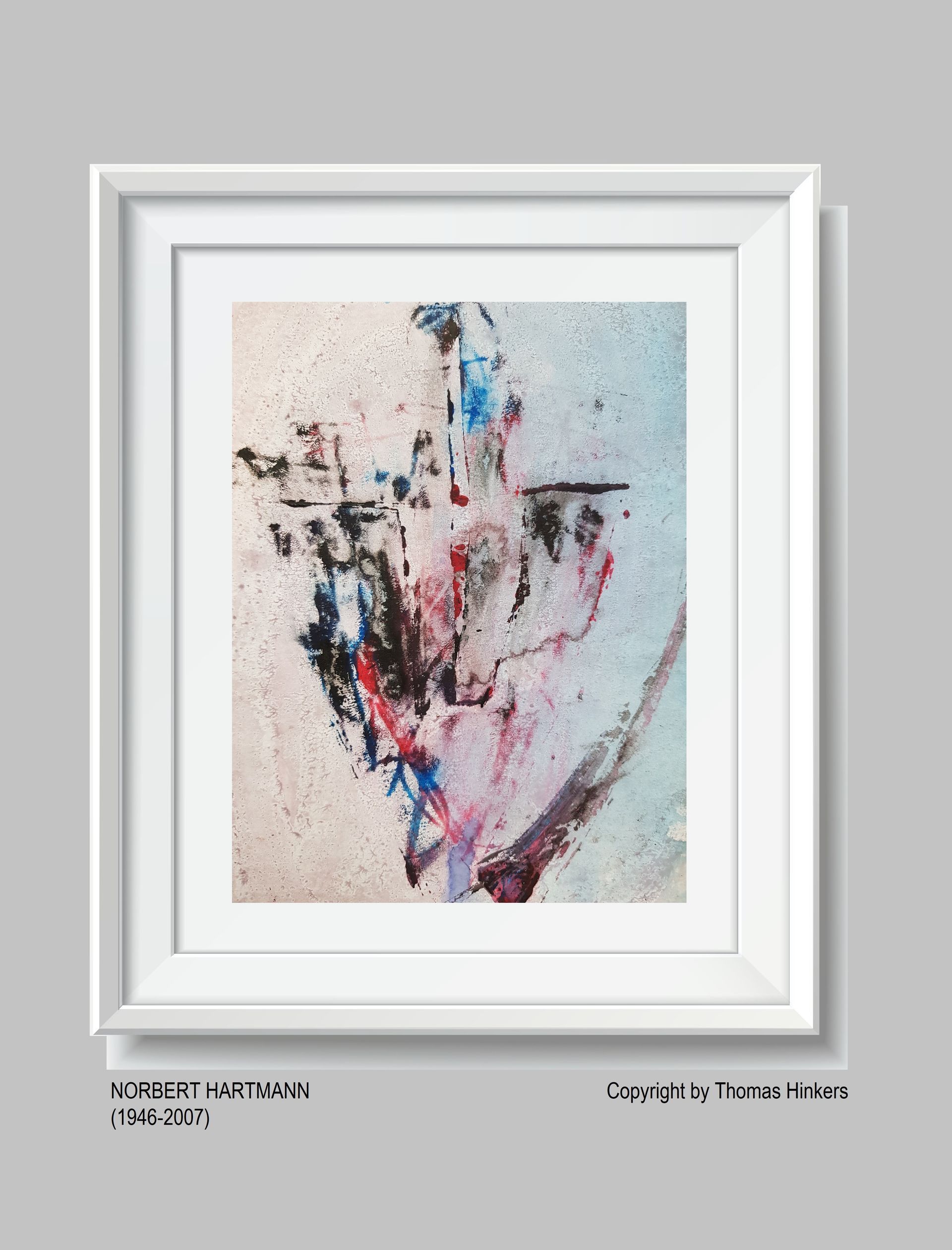 Norbert Hartmann (1946-2007) Papier-Werk aus dem Werkverzeichnis Hinkers