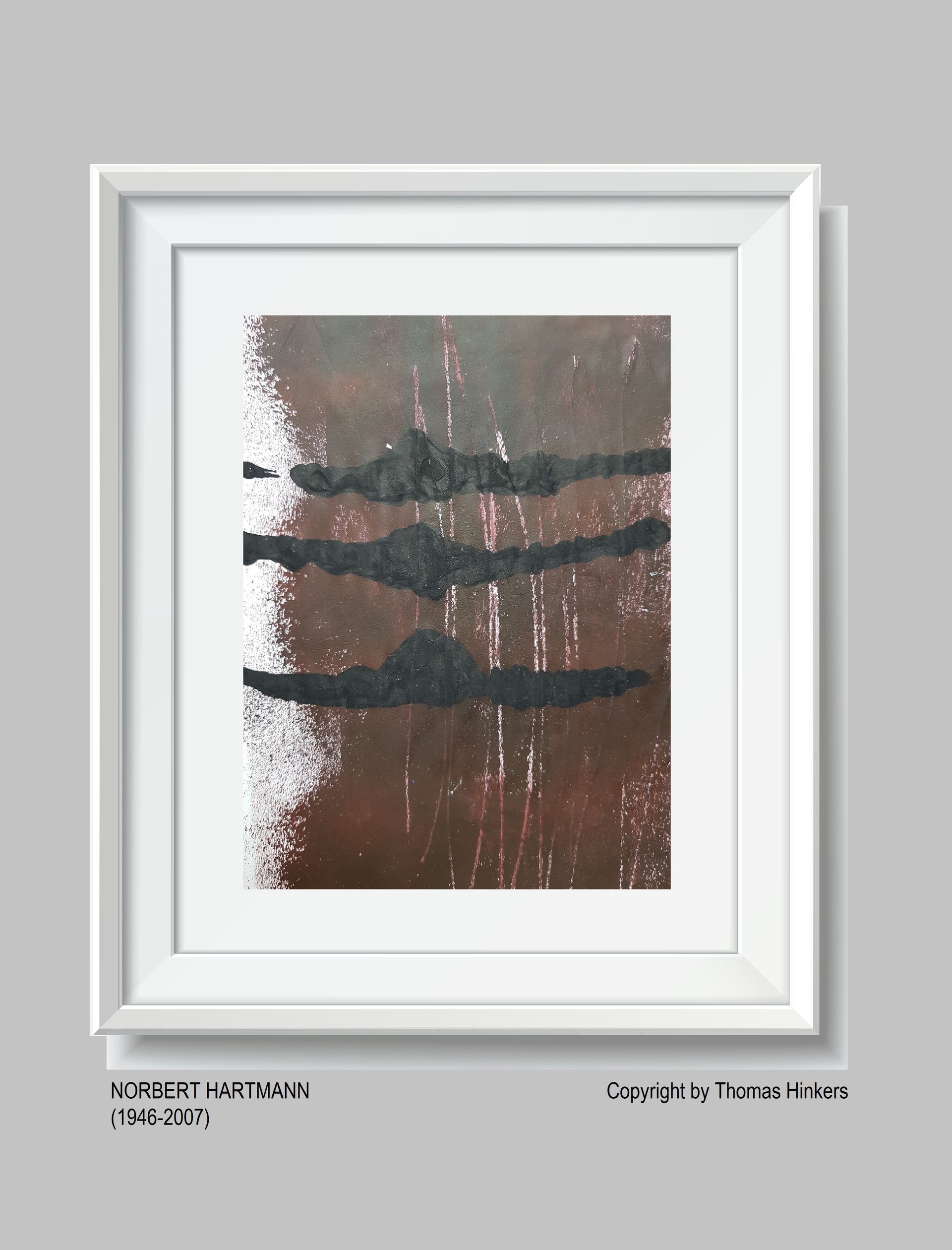 Norbert Hartmann (1946-2007) Papier-Werk aus dem Werkverzeichnis Hinkers