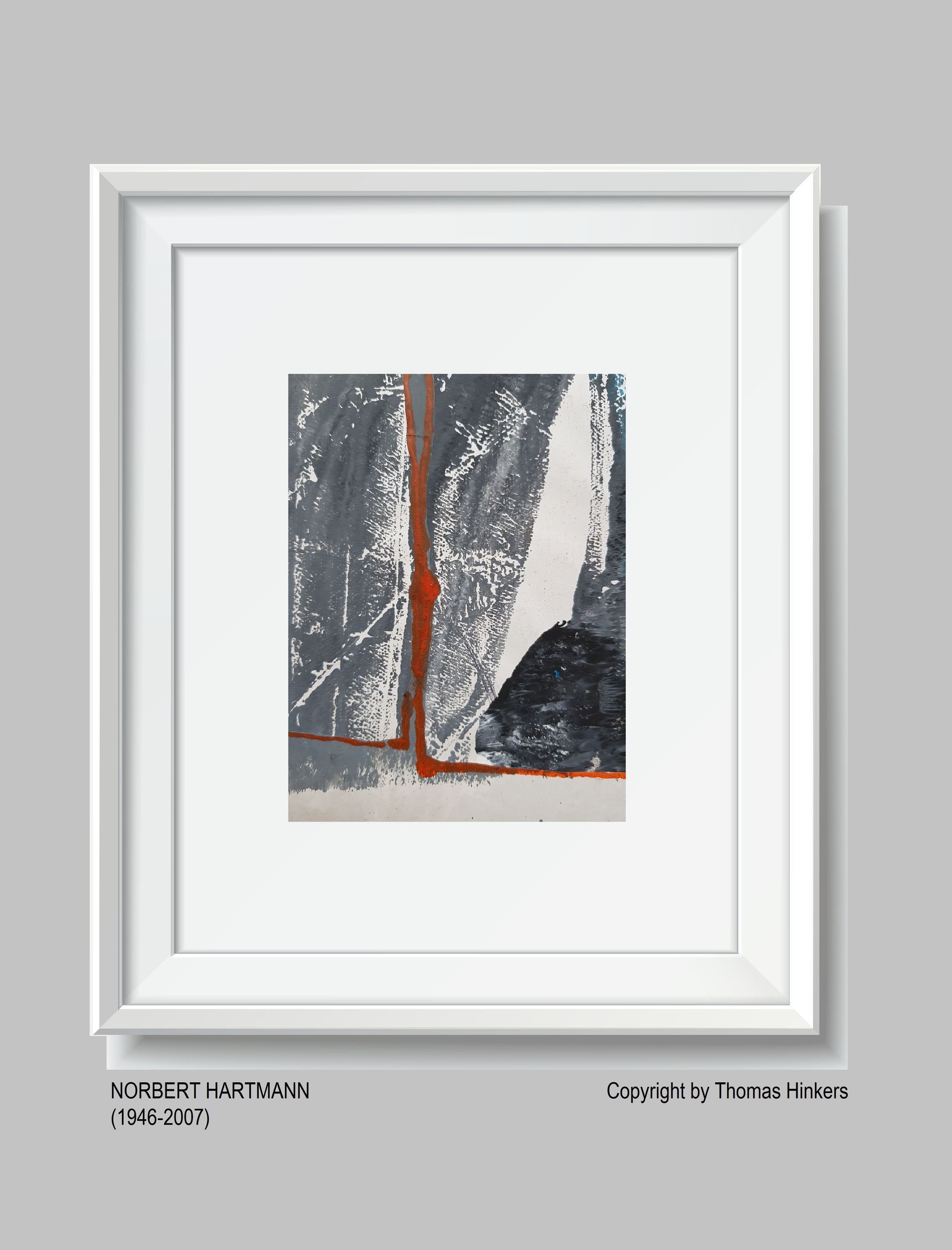 Norbert Hartmann (1946-2007) Papier-Werk aus dem Werkverzeichnis Hinkers