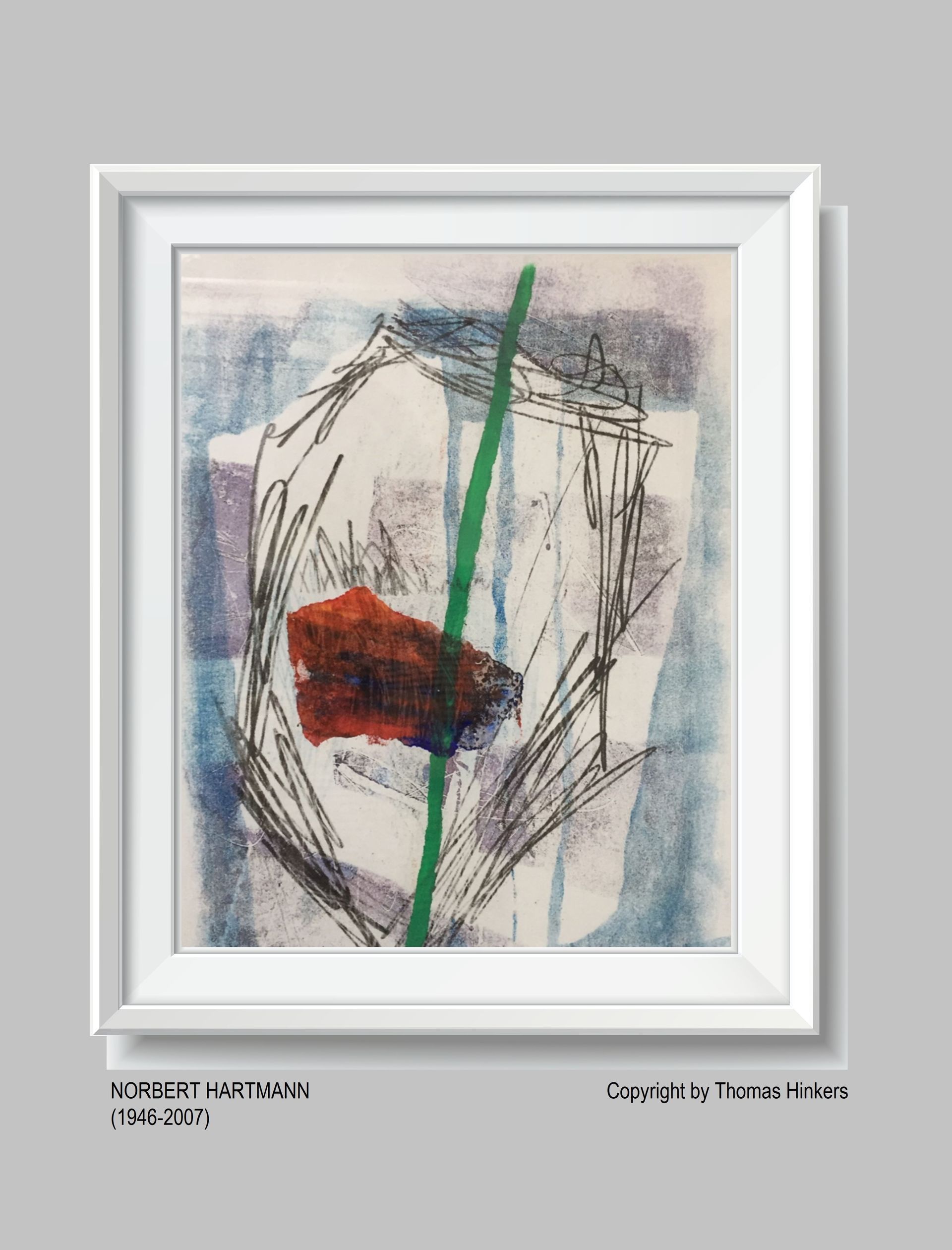 Norbert Hartmann (1946-2007) Papier-Werk aus dem Werkverzeichnis Hinkers