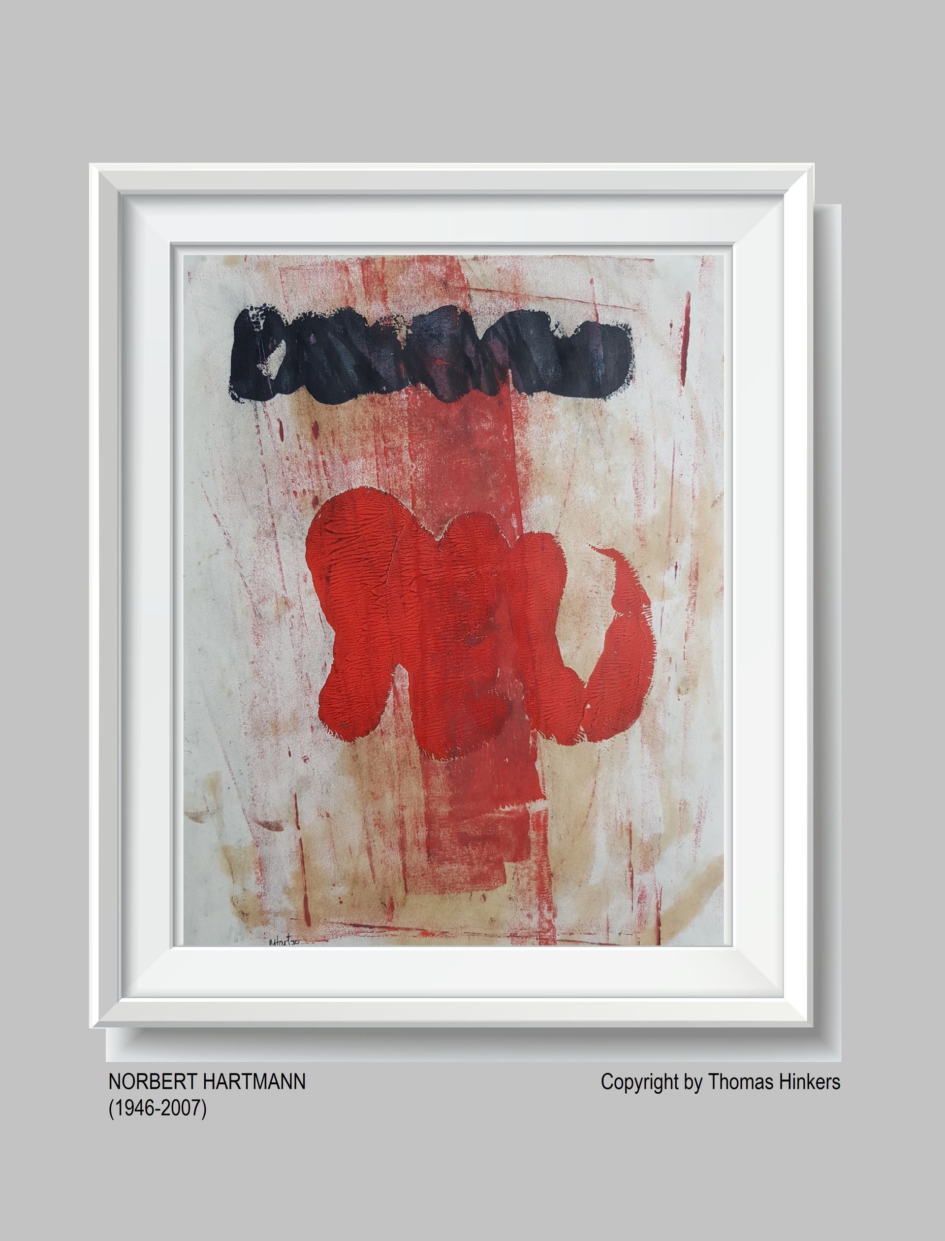 Norbert Hartmann (1946-2007) Papier-Werk aus dem Werkverzeichnis Hinkers