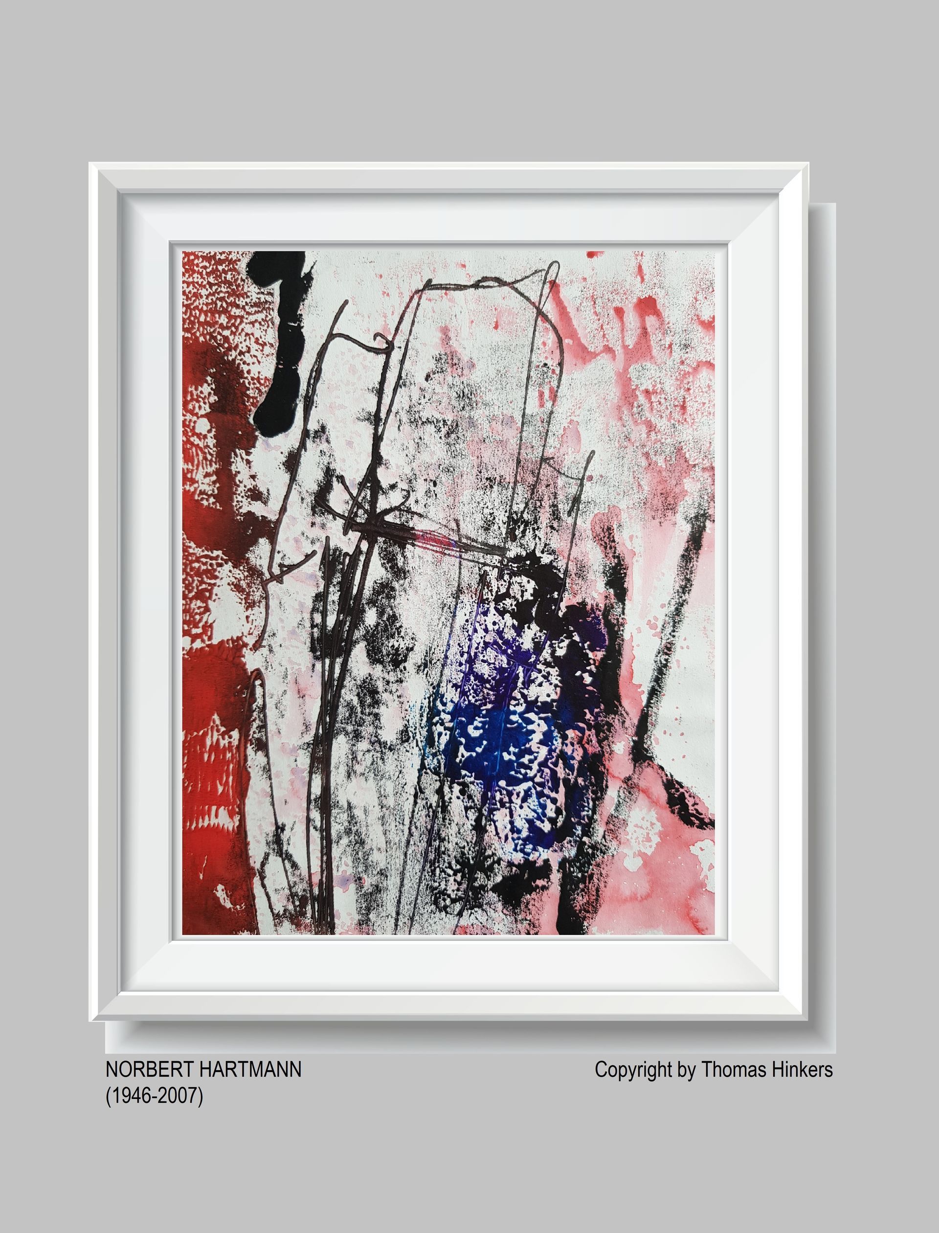 Norbert Hartmann (1946-2007) Papier-Werk aus dem Werkverzeichnis Hinkers