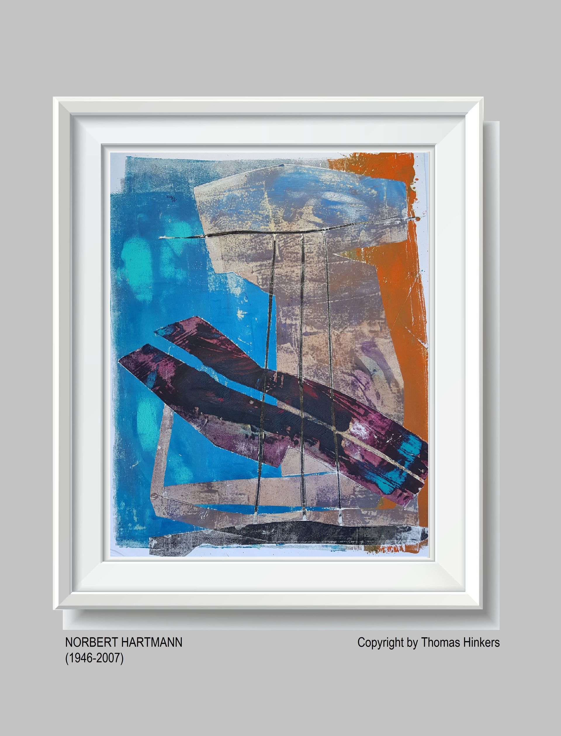 Norbert Hartmann (1946-2007) Papier-Werk aus dem Werkverzeichnis Hinkers