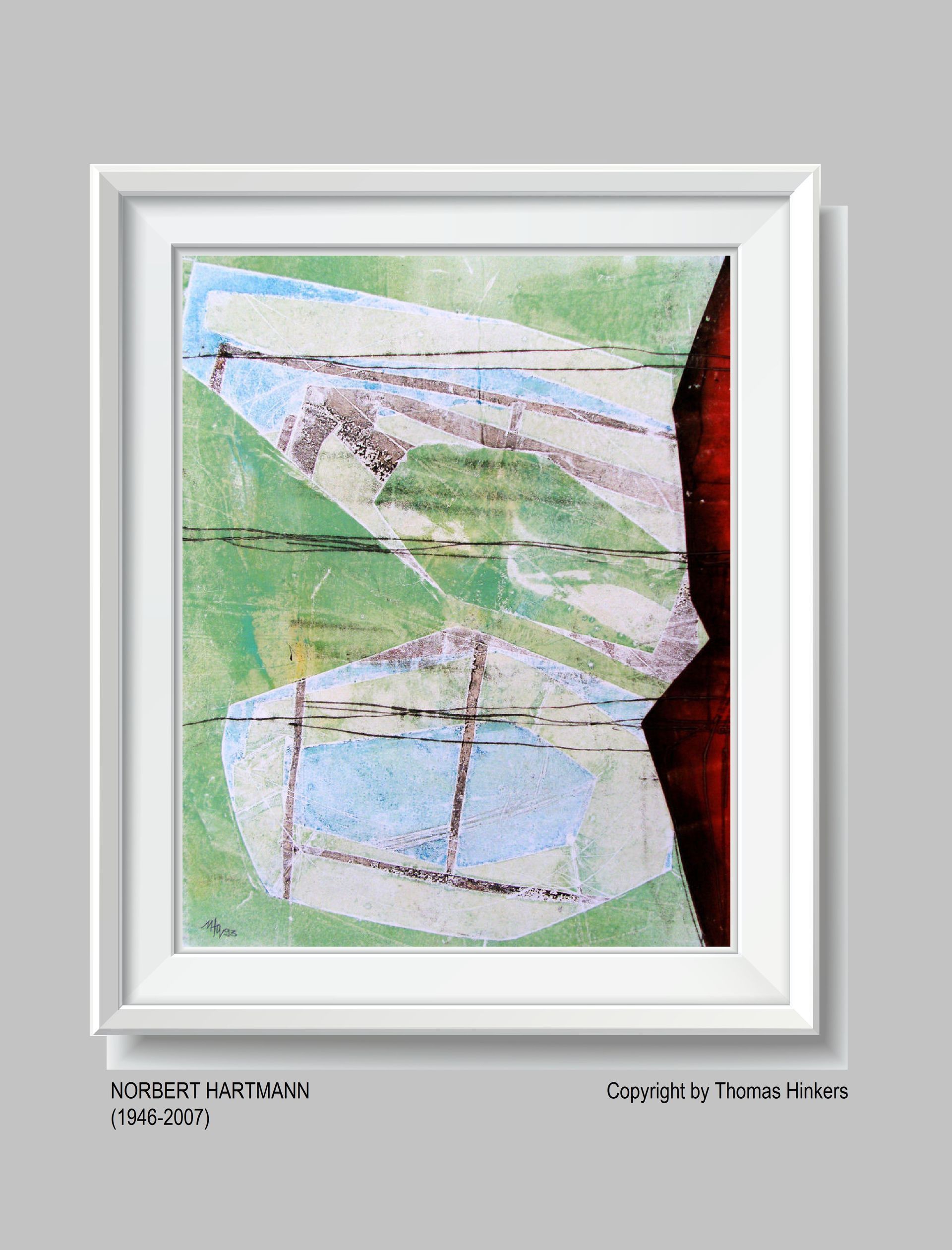 Norbert Hartmann (1946-2007) Papier-Werk aus dem Werkverzeichnis Hinkers