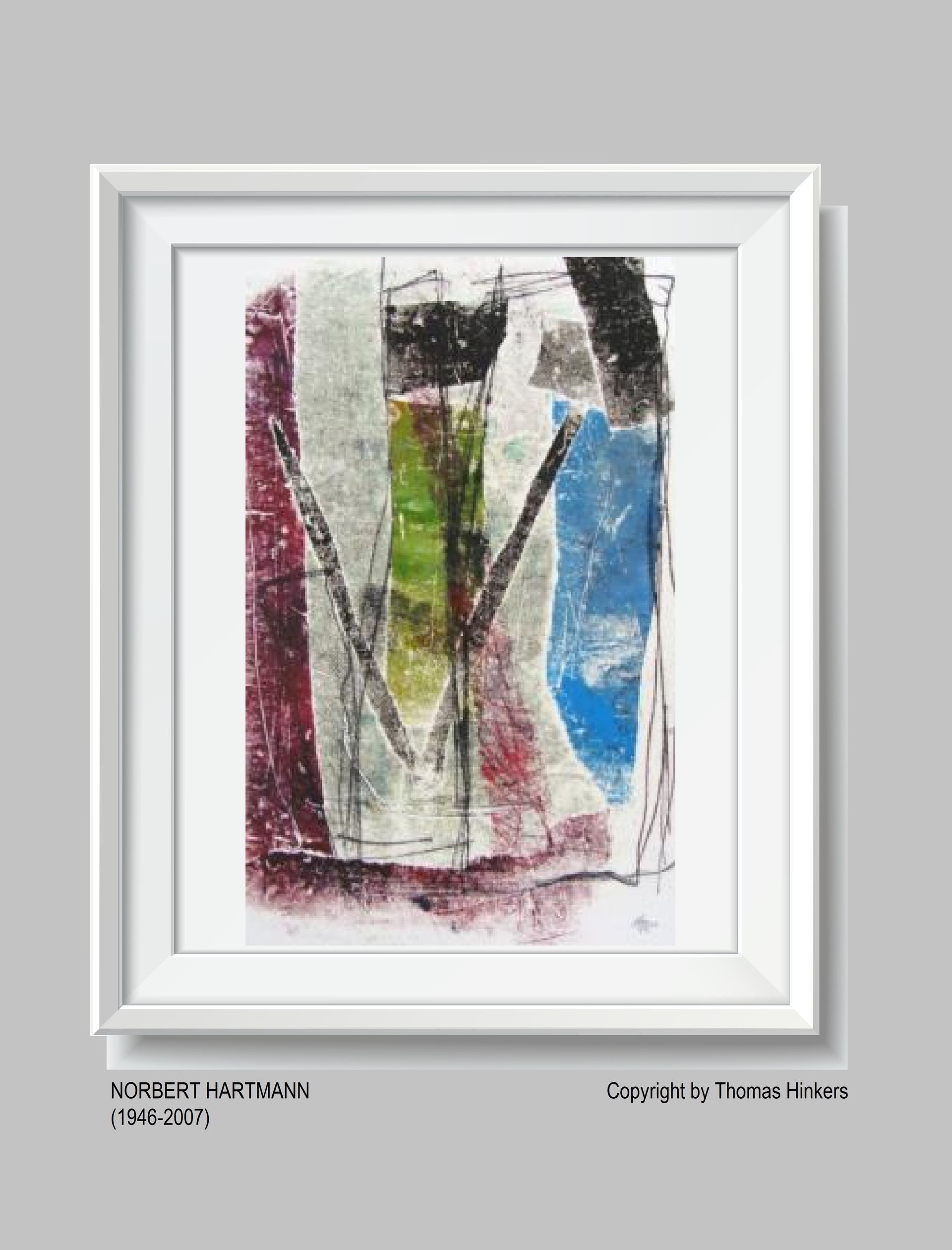 Norbert Hartmann (1946-2007) Papier-Werk aus dem Werkverzeichnis Hinkers