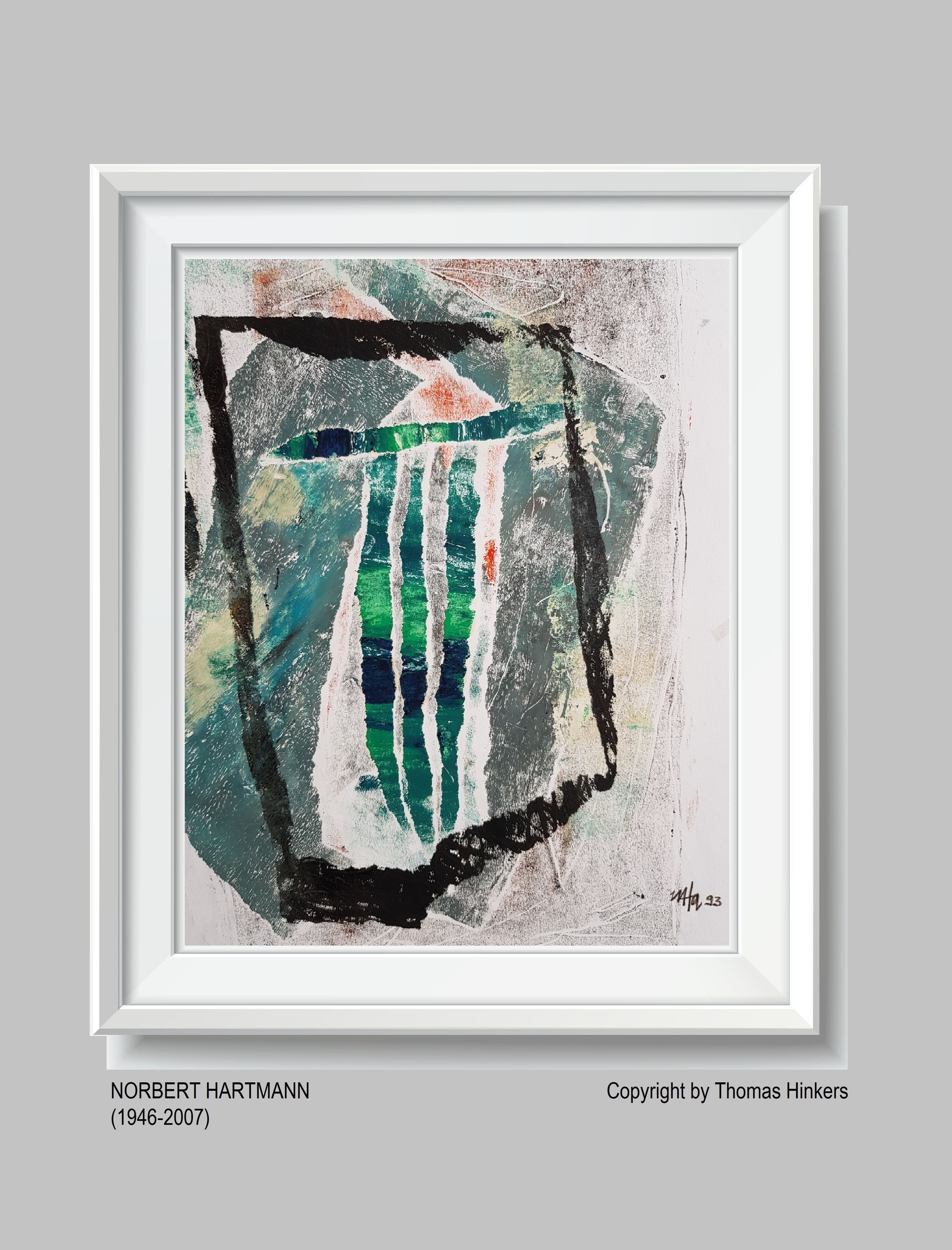 Norbert Hartmann (1946-2007) Papier-Werk aus dem Werkverzeichnis Hinkers