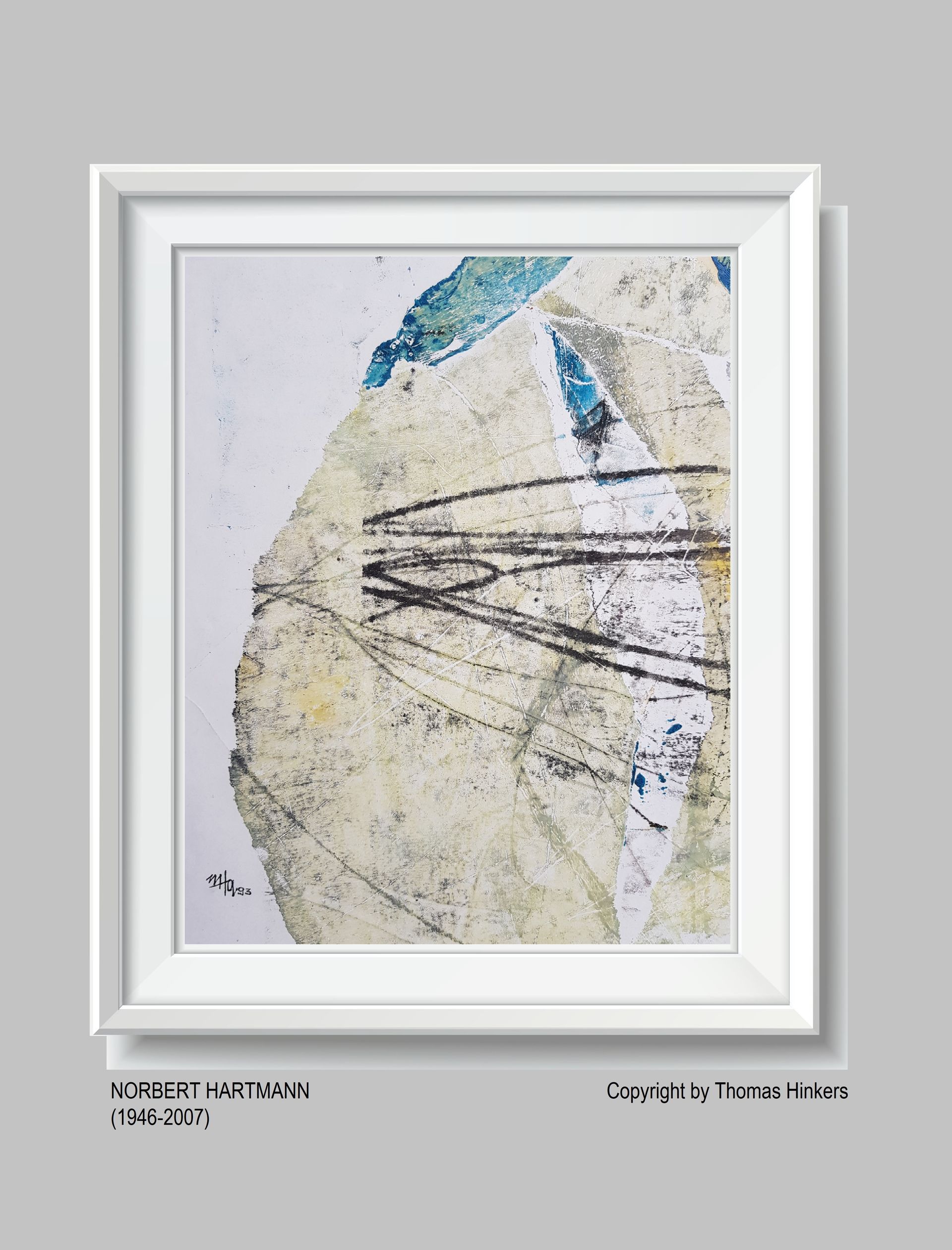 Norbert Hartmann (1946-2007) Papier-Werk aus dem Werkverzeichnis Hinkers