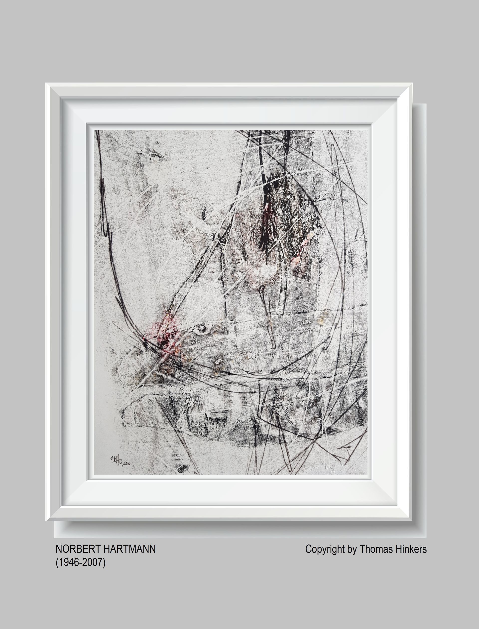 Norbert Hartmann (1946-2007) Papier-Werk aus dem Werkverzeichnis Hinkers