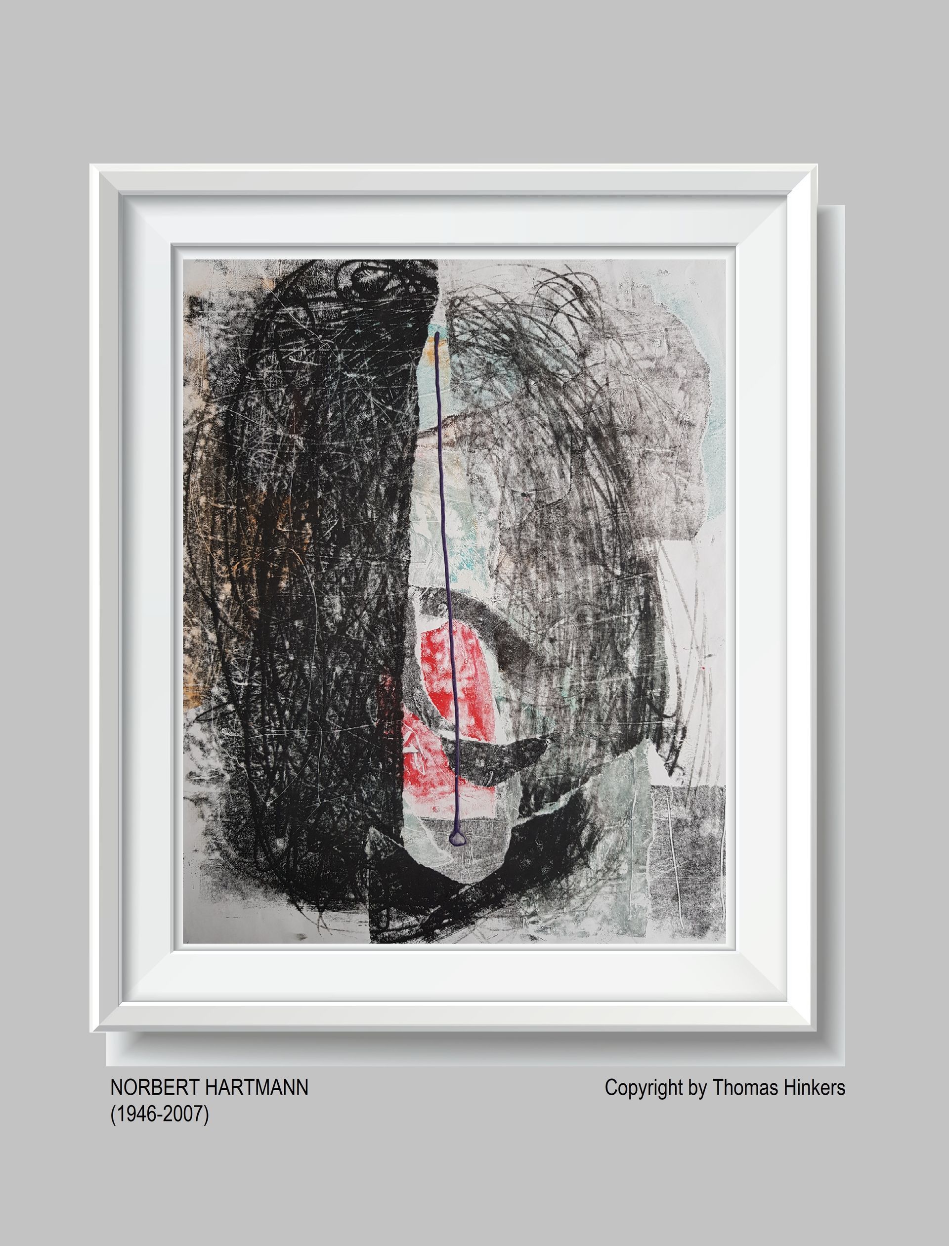 Norbert Hartmann (1946-2007) Papier-Werk aus dem Werkverzeichnis Hinkers