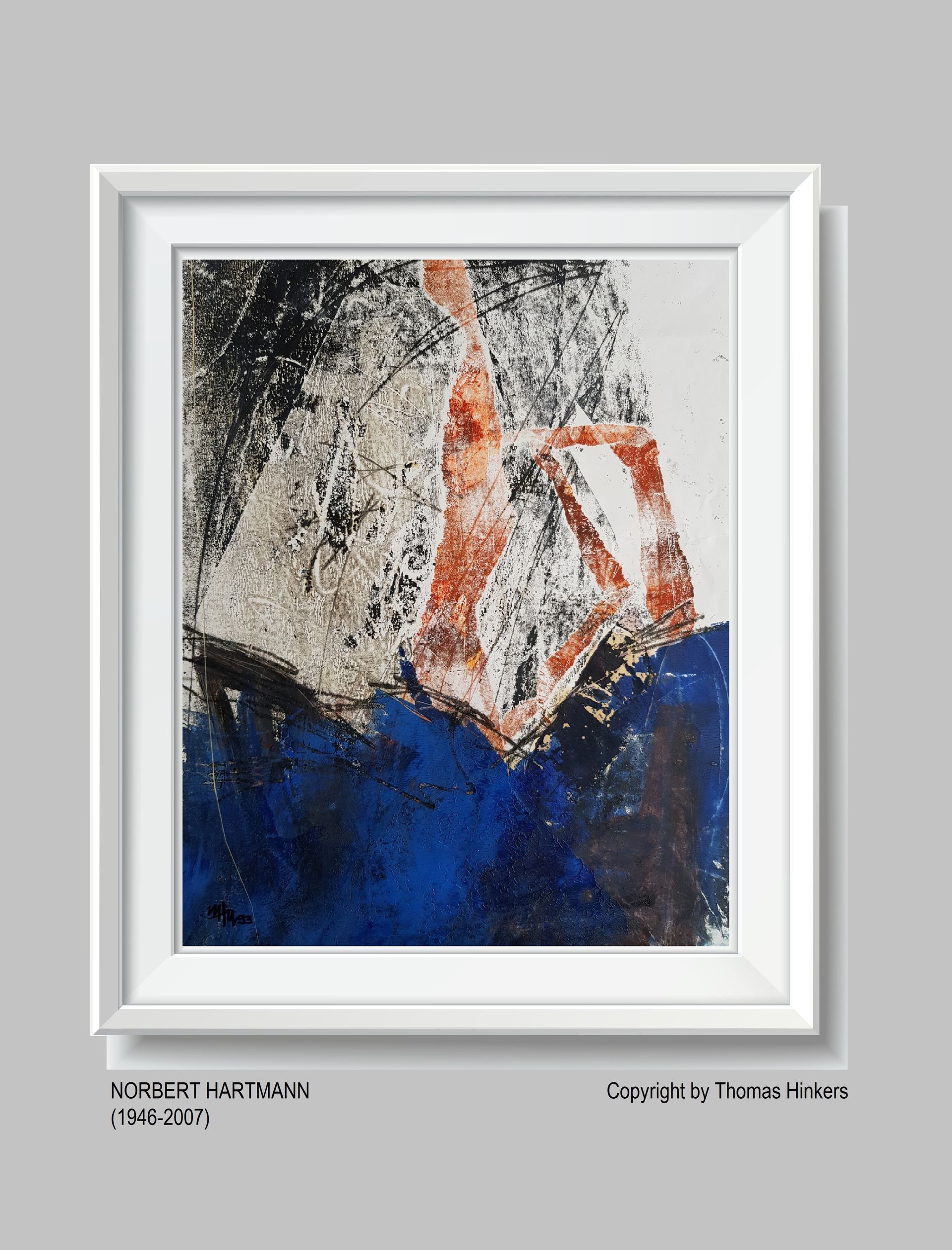 Norbert Hartmann (1946-2007) Papier-Werk aus dem Werkverzeichnis Hinkers