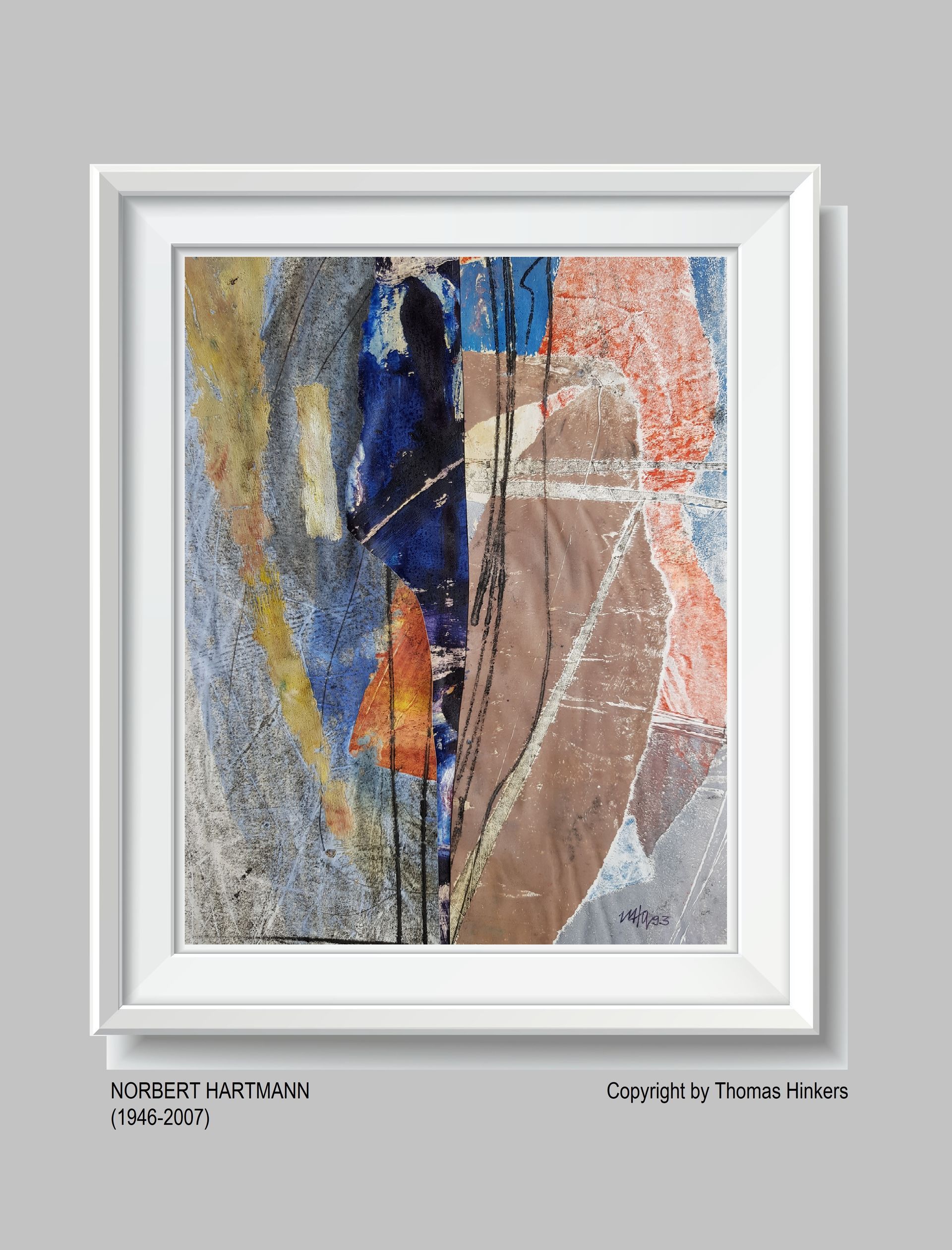 Norbert Hartmann (1946-2007) Papier-Werk aus dem Werkverzeichnis Hinkers