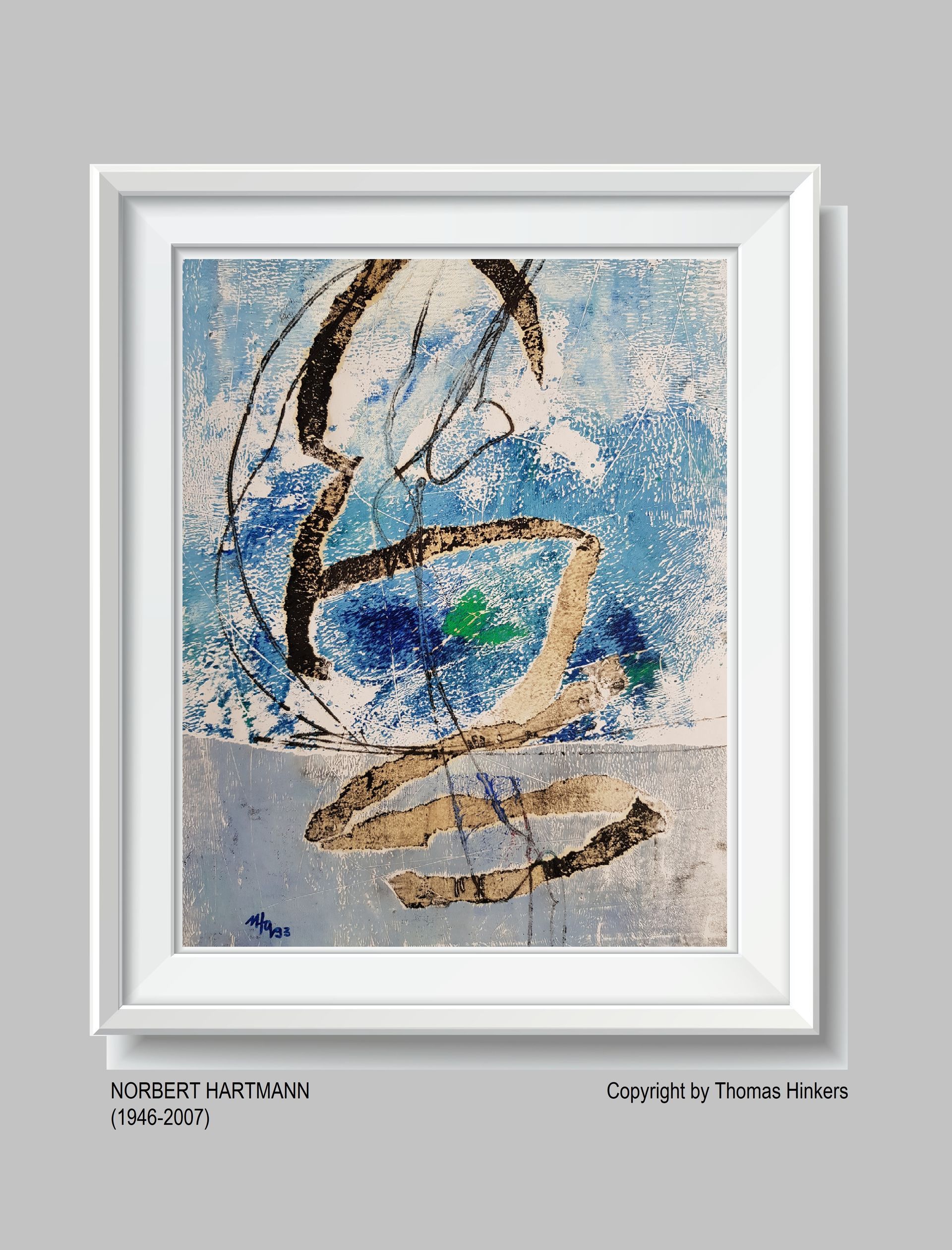 Norbert Hartmann (1946-2007) Papier-Werk aus dem Werkverzeichnis Hinkers