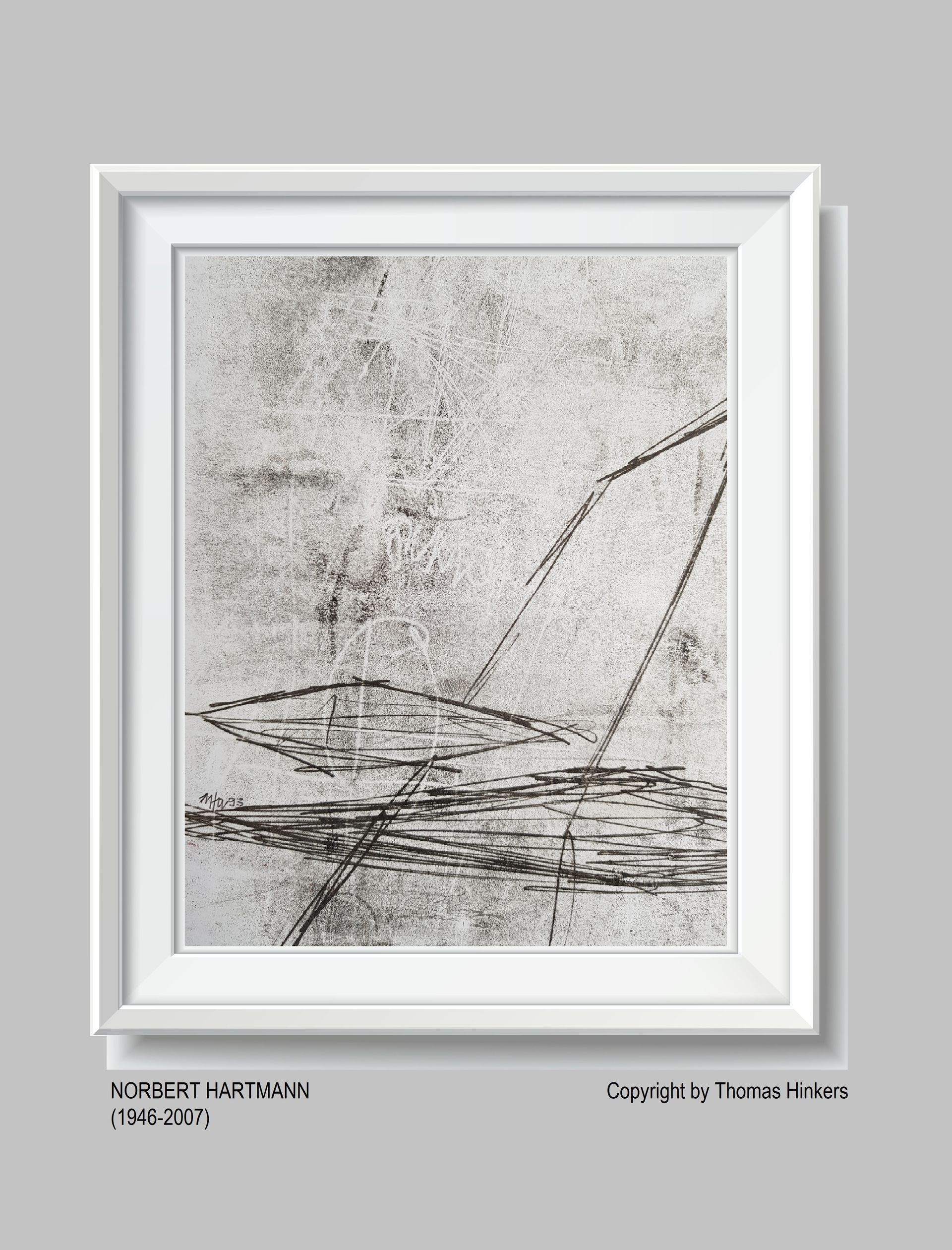 Norbert Hartmann (1946-2007) Papier-Werk aus dem Werkverzeichnis Hinkers