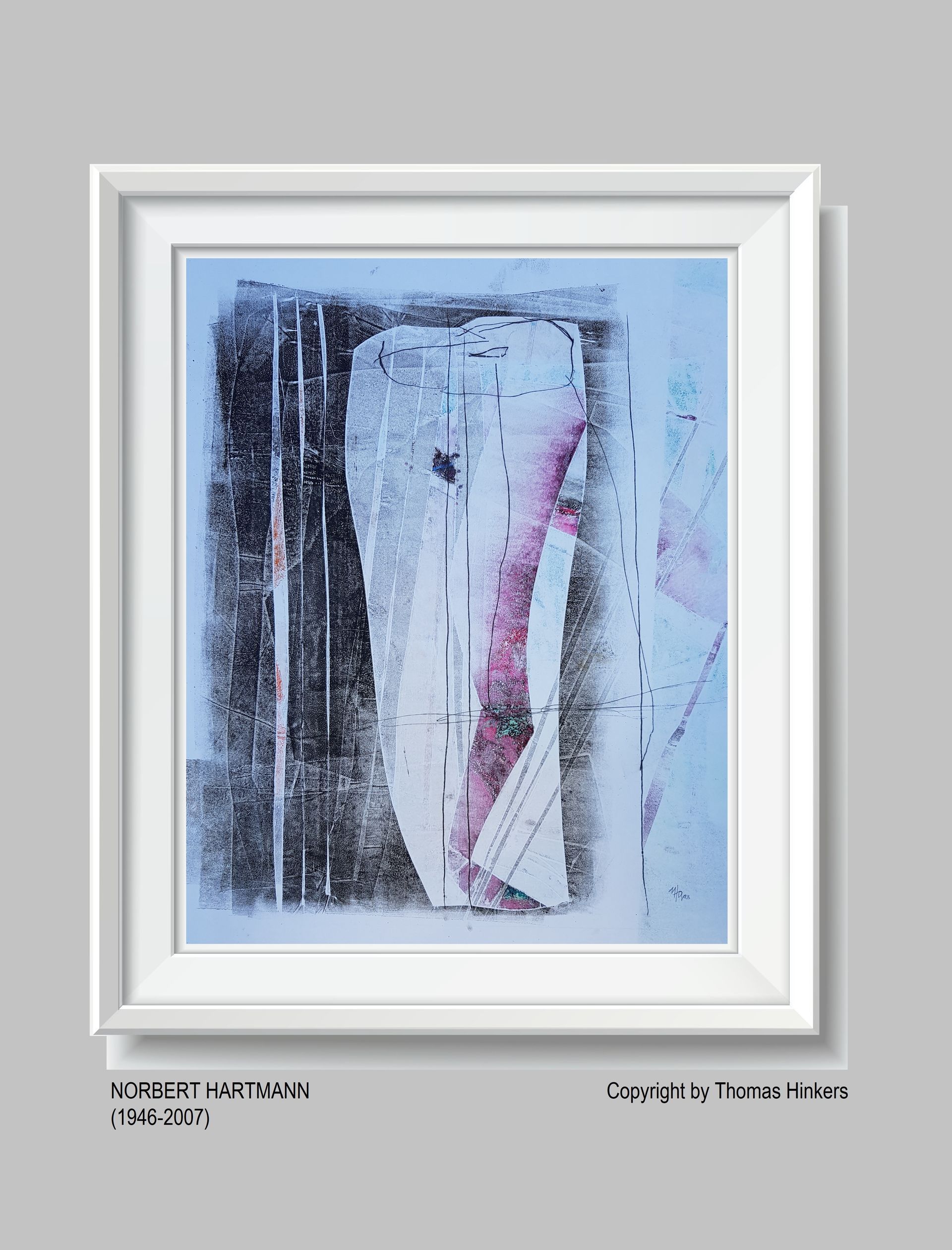 Norbert Hartmann (1946-2007) Papier-Werk aus dem Werkverzeichnis Hinkers