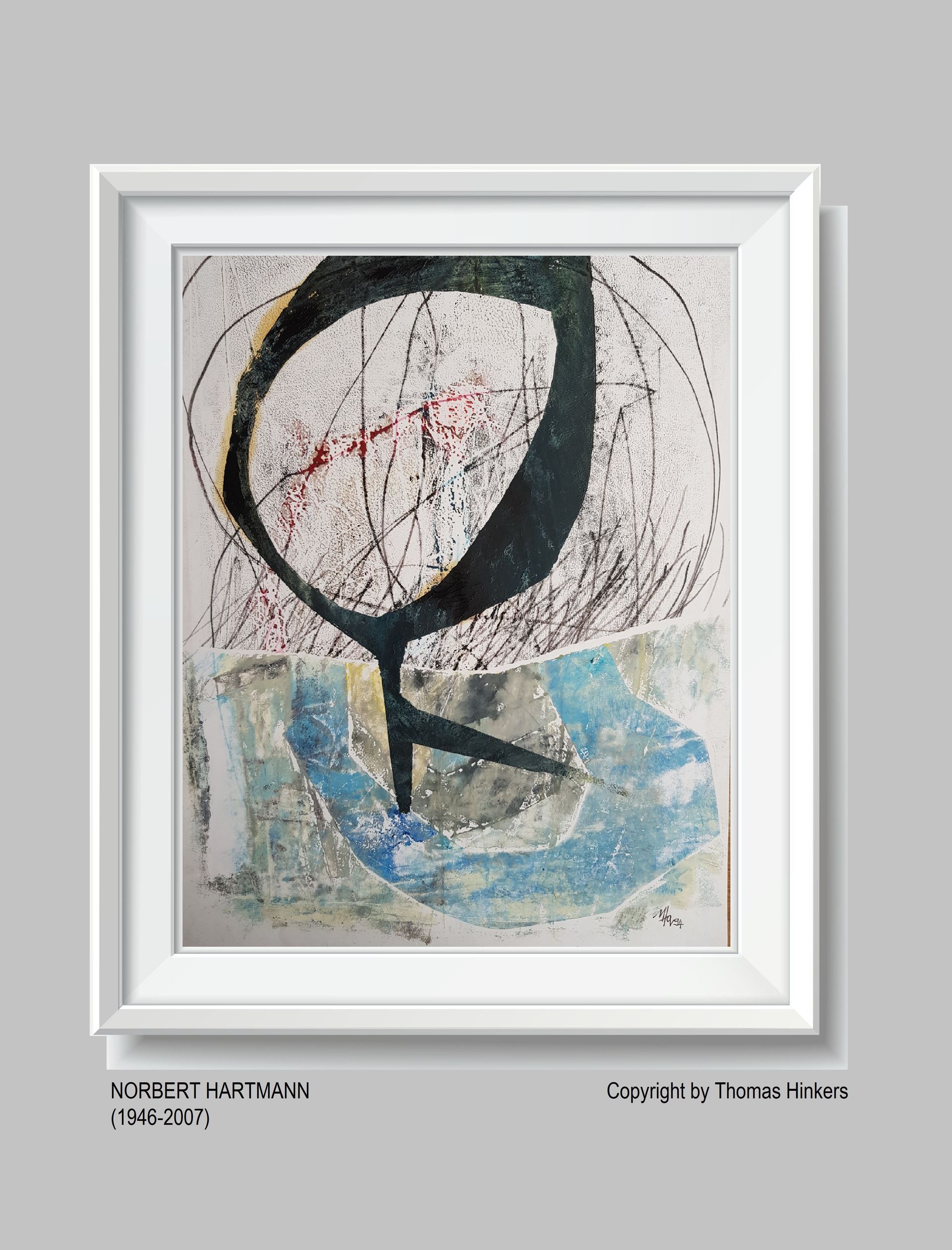 Norbert Hartmann (1946-2007) Papier-Werk aus dem Werkverzeichnis Hinkers