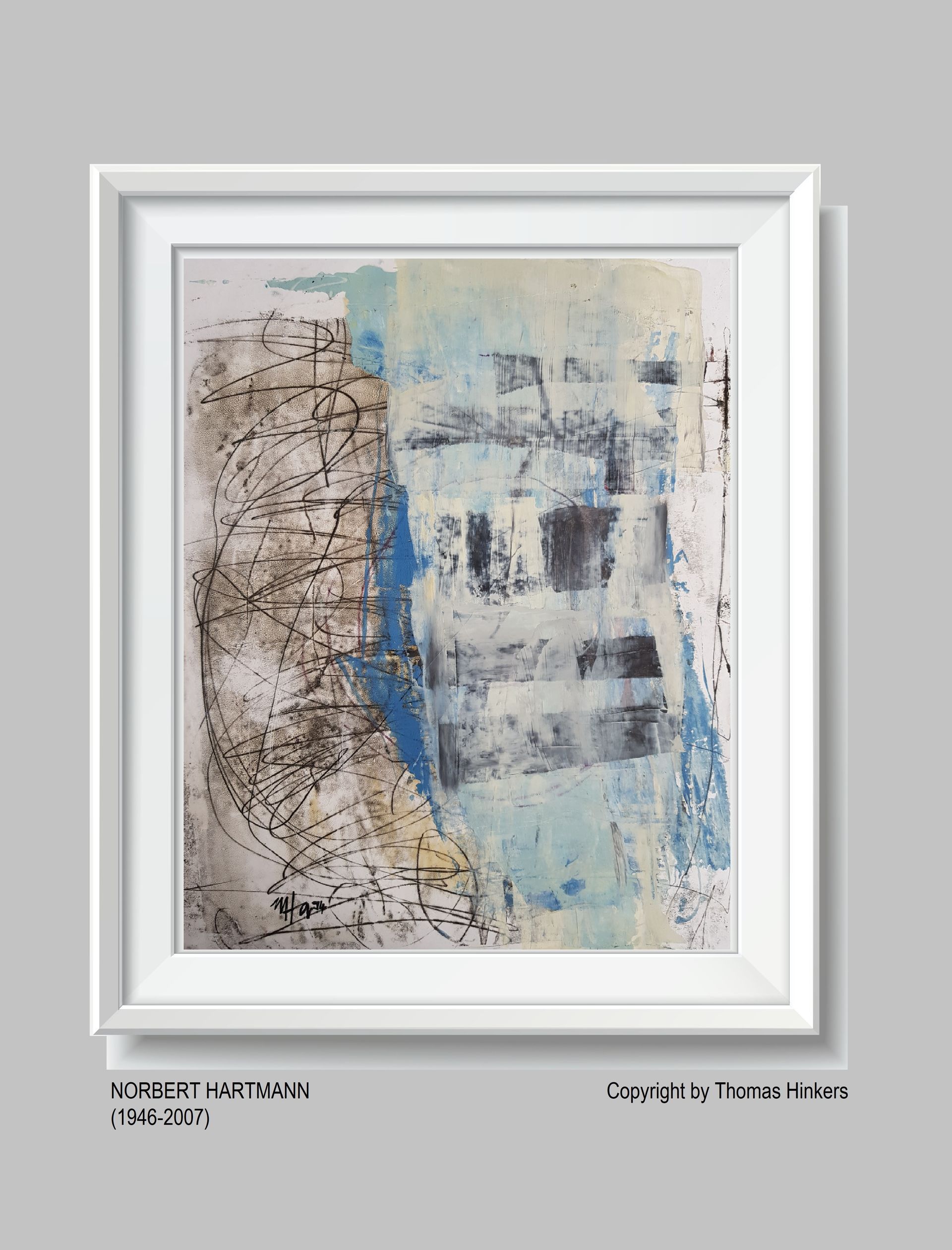 Norbert Hartmann (1946-2007) Papier-Werk aus dem Werkverzeichnis Hinkers