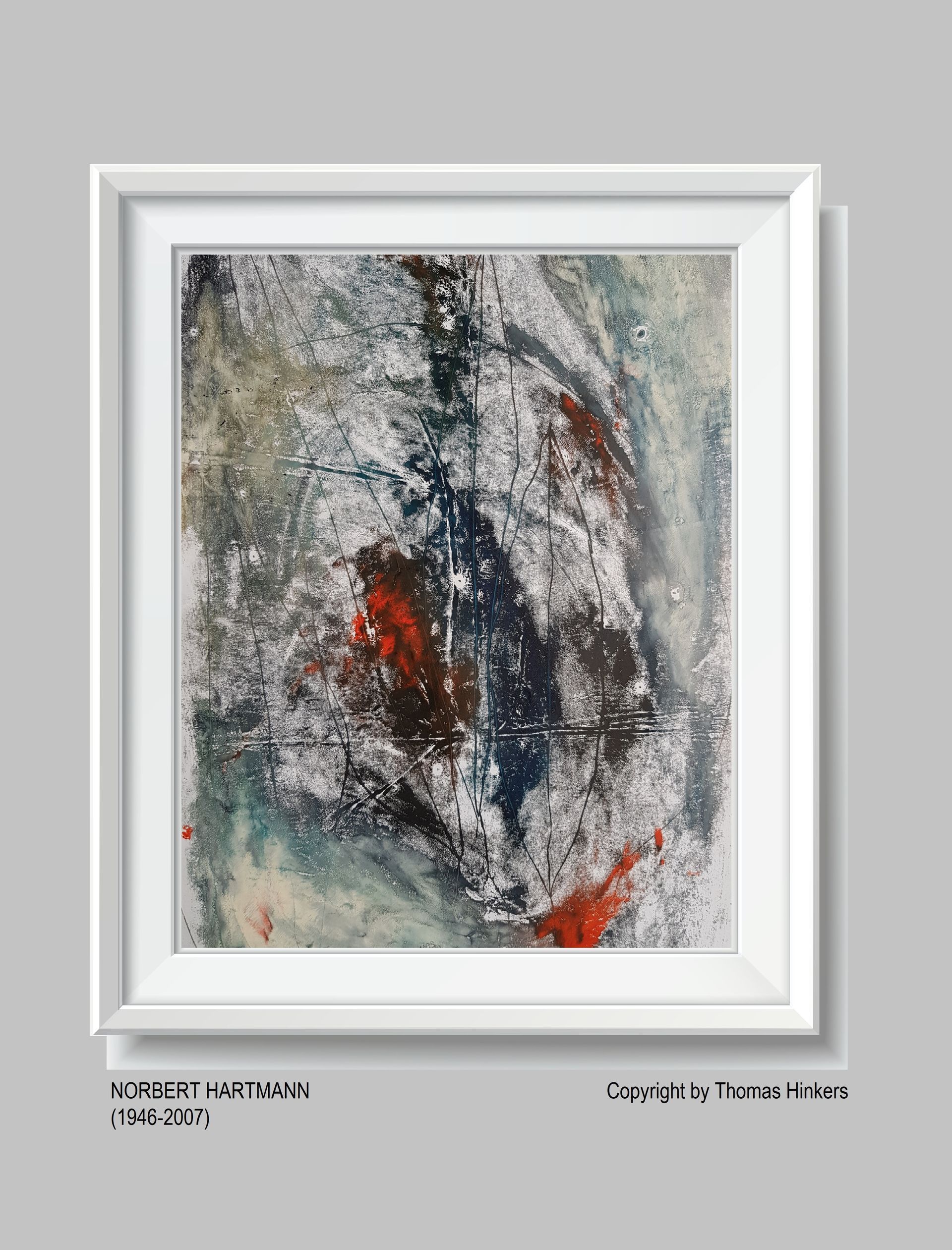 Norbert Hartmann (1946-2007) Papier-Werk aus dem Werkverzeichnis Hinkers