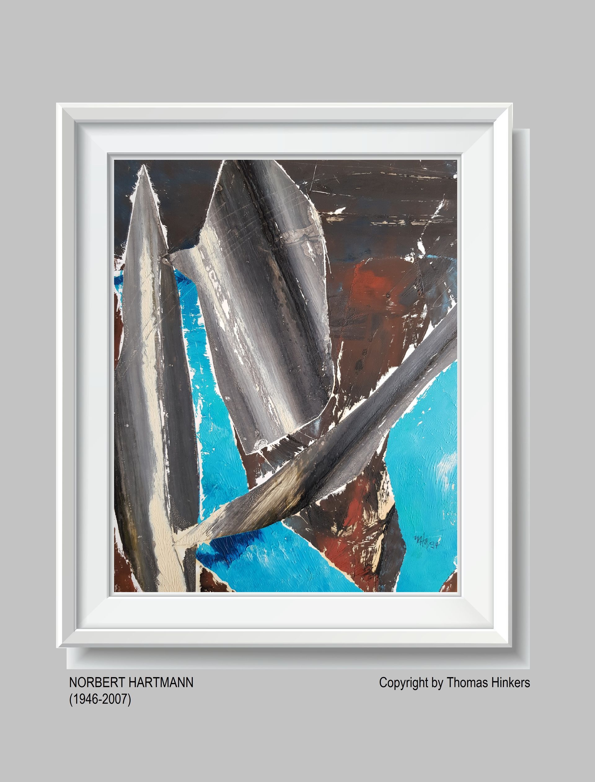 Norbert Hartmann (1946-2007) Papier-Werk aus dem Werkverzeichnis Hinkers