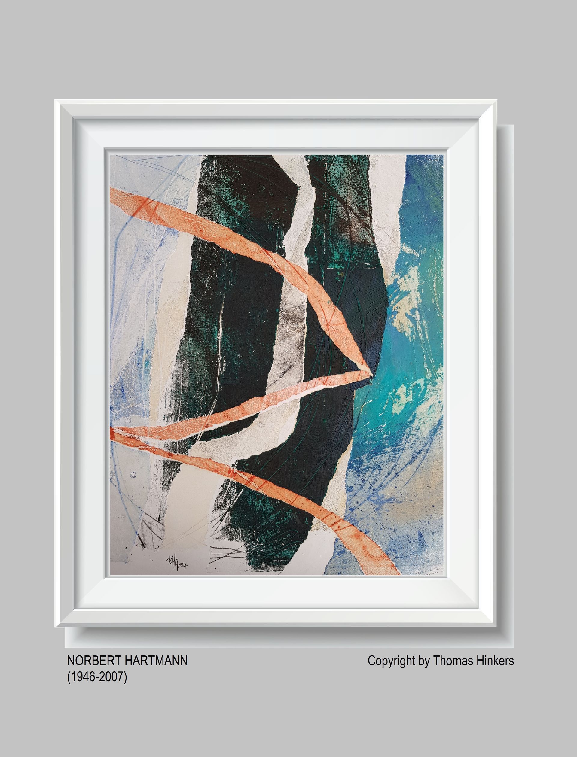 Norbert Hartmann (1946-2007) Papier-Werk aus dem Werkverzeichnis Hinkers