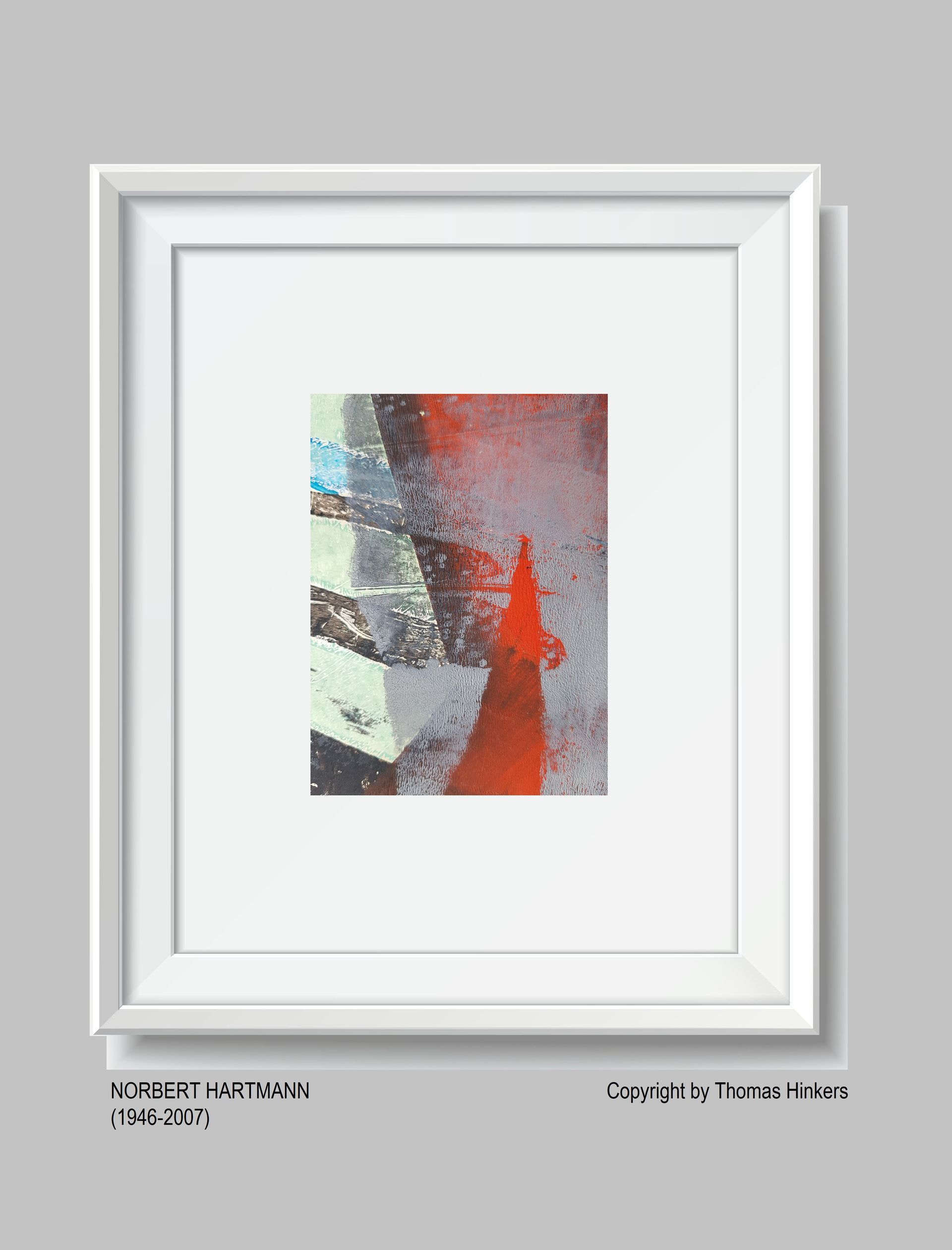 Norbert Hartmann (1946-2007) Papier-Werk aus dem Werkverzeichnis Hinkers