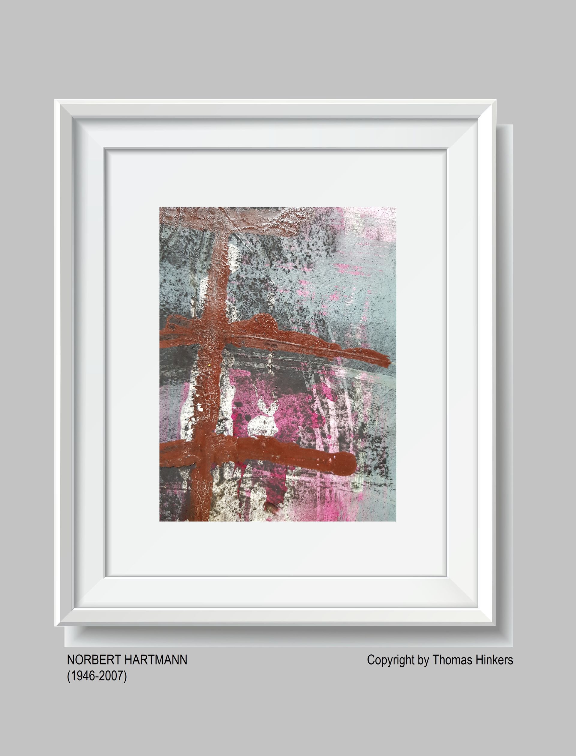 Norbert Hartmann (1946-2007) Papier-Werk aus dem Werkverzeichnis Hinkers