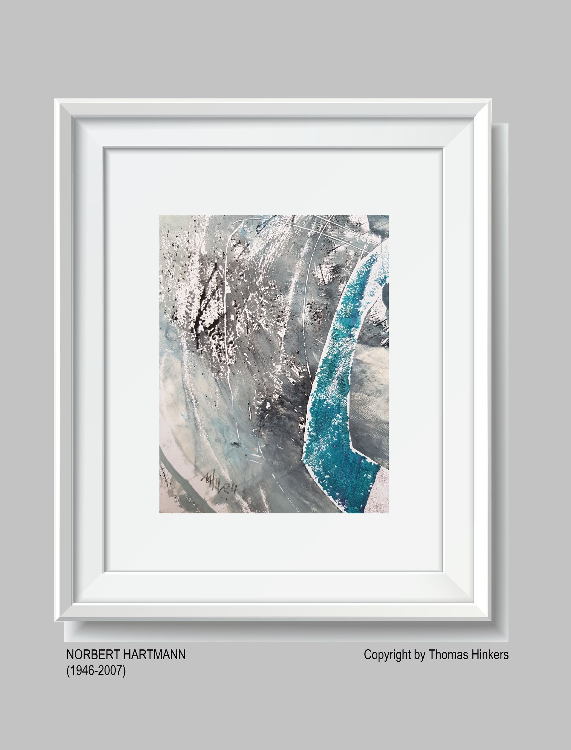 Norbert Hartmann (1946-2007) Papier-Werk aus dem Werkverzeichnis Hinkers