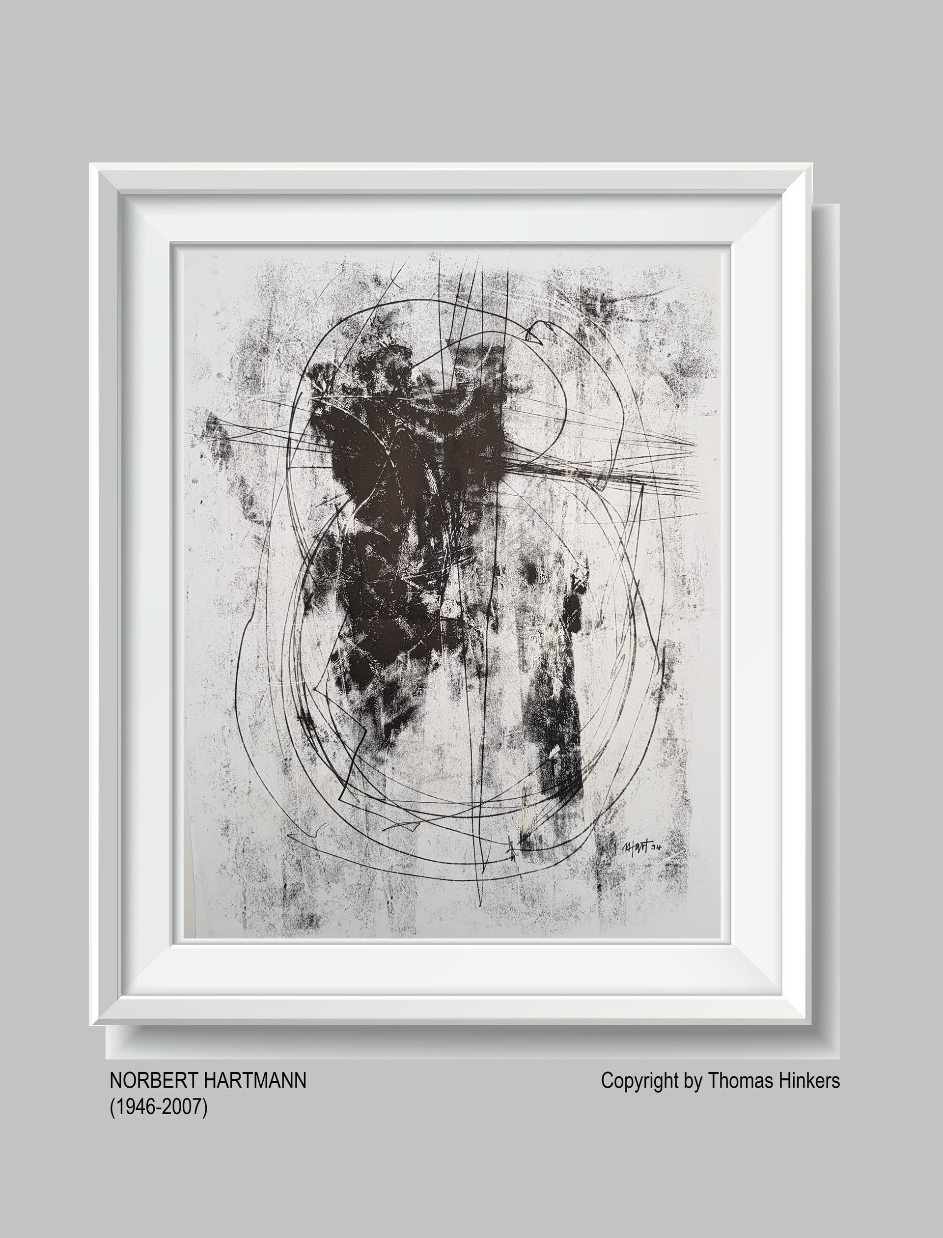 Norbert Hartmann (1946-2007) Papier-Werk aus dem Werkverzeichnis Hinkers