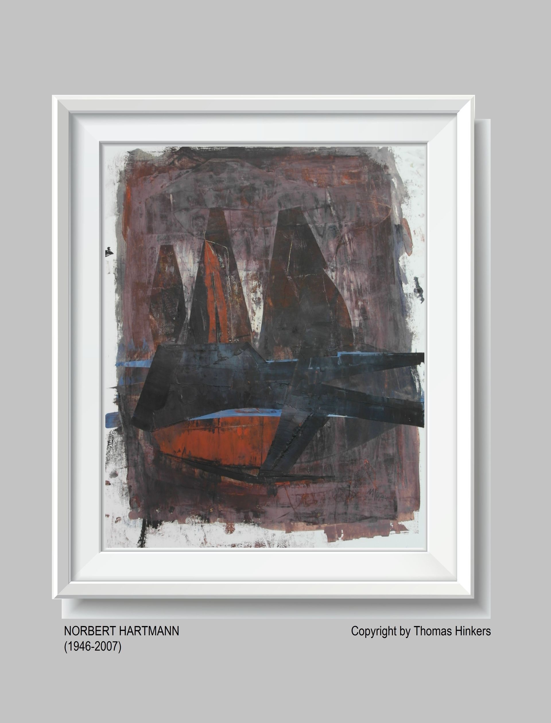 Norbert Hartmann (1946-2007) Papier-Werk aus dem Werkverzeichnis Hinkers