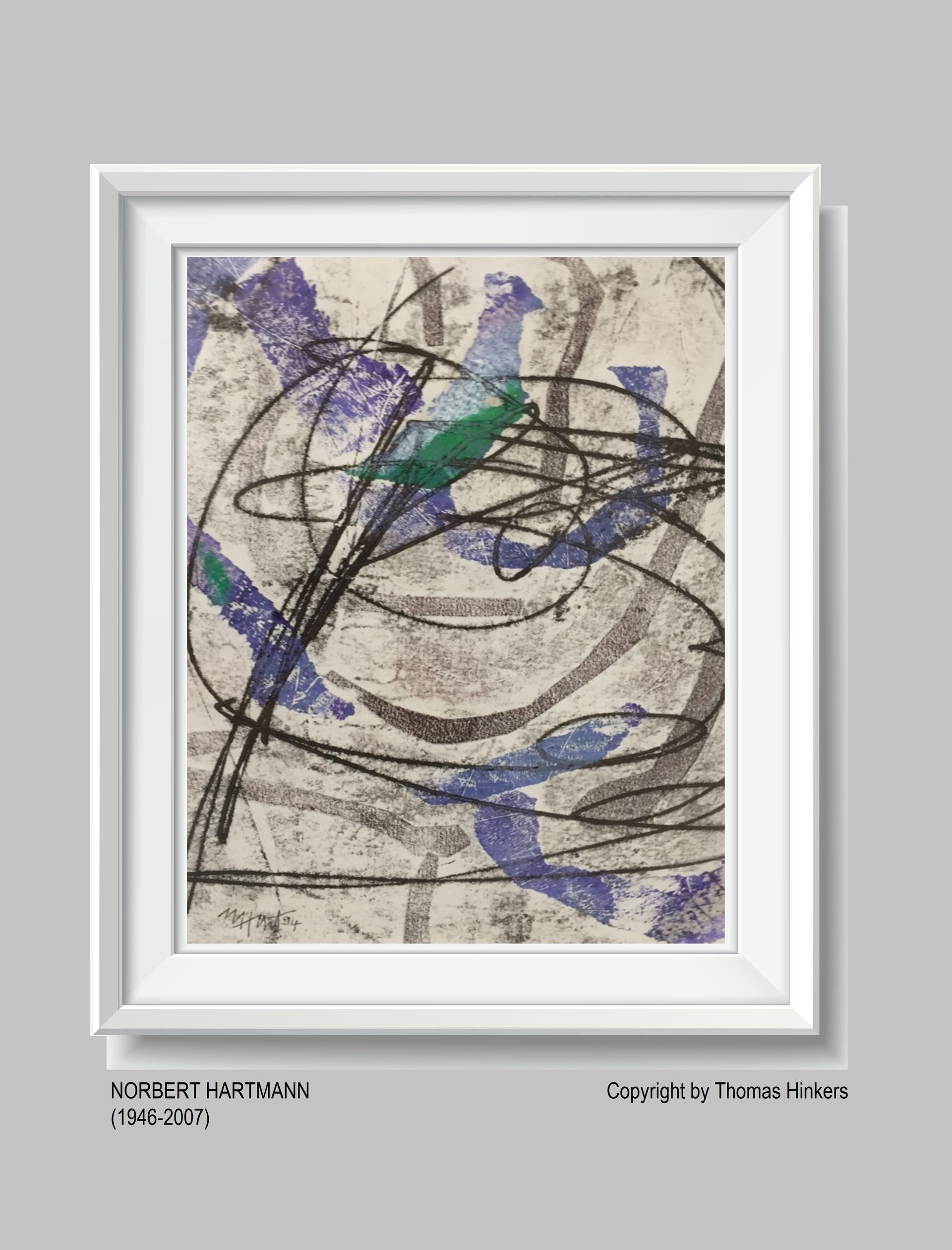 Norbert Hartmann (1946-2007) Papier-Werk aus dem Werkverzeichnis Hinkers