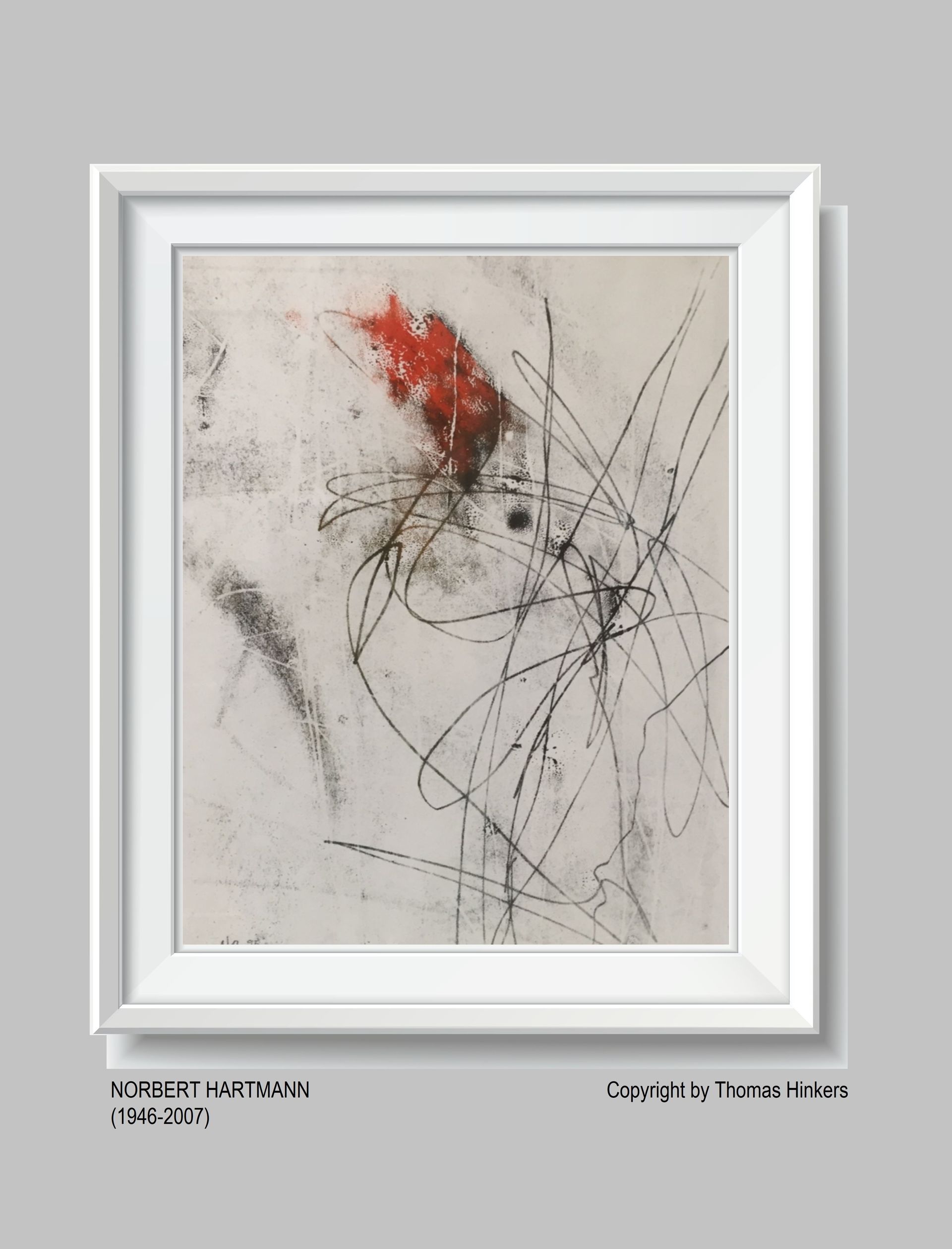 Norbert Hartmann (1946-2007) Papier-Werk aus dem Werkverzeichnis Hinkers