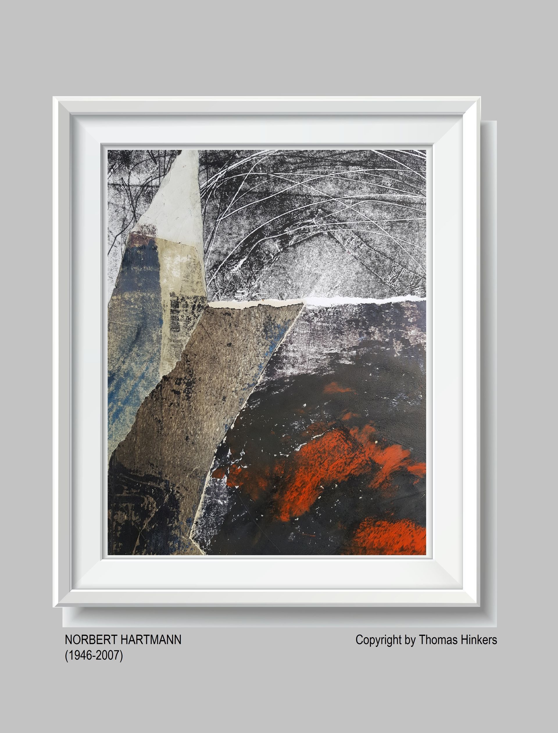 Norbert Hartmann (1946-2007) Papier-Werk aus dem Werkverzeichnis Hinkers