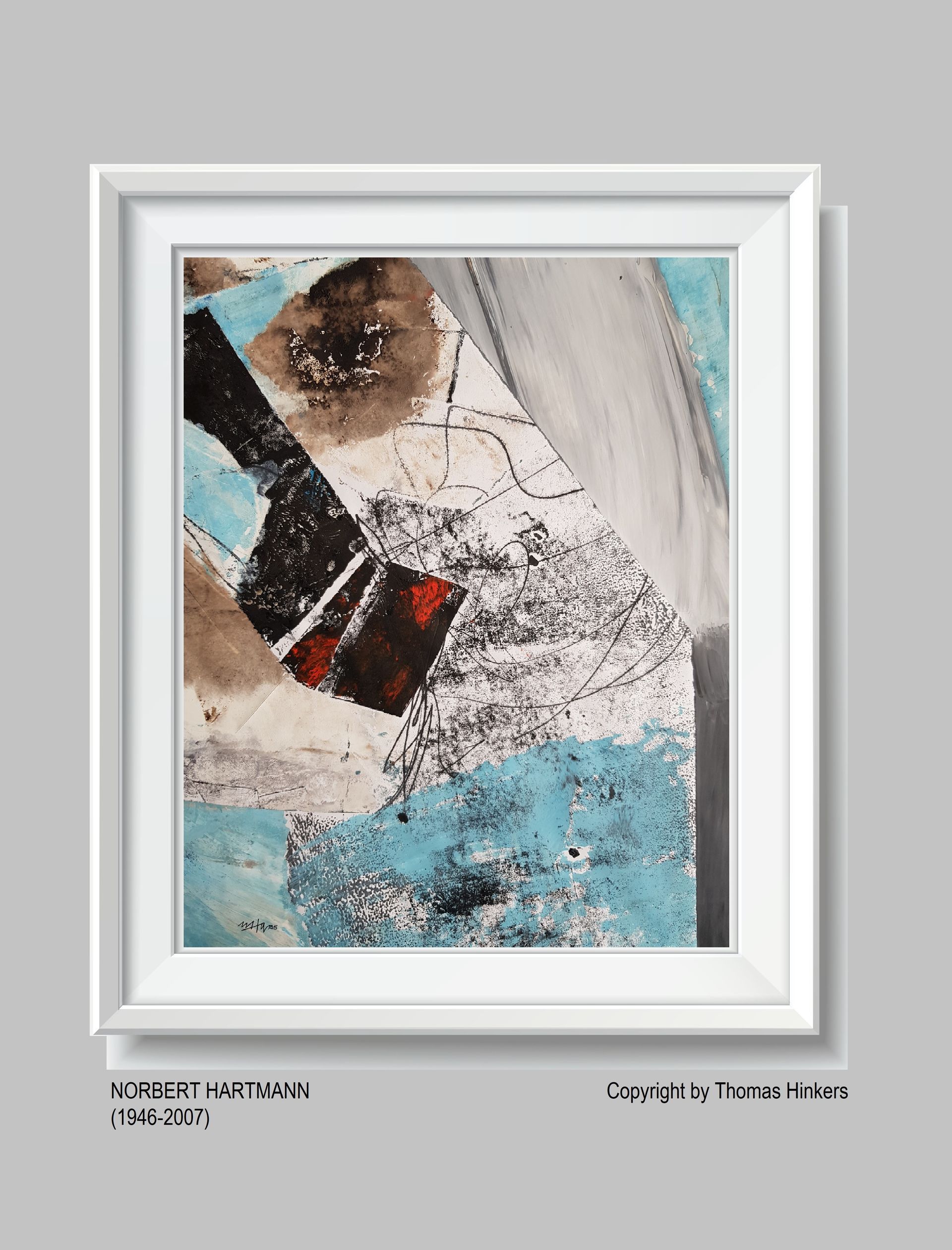 Norbert Hartmann (1946-2007) Papier-Werk aus dem Werkverzeichnis Hinkers