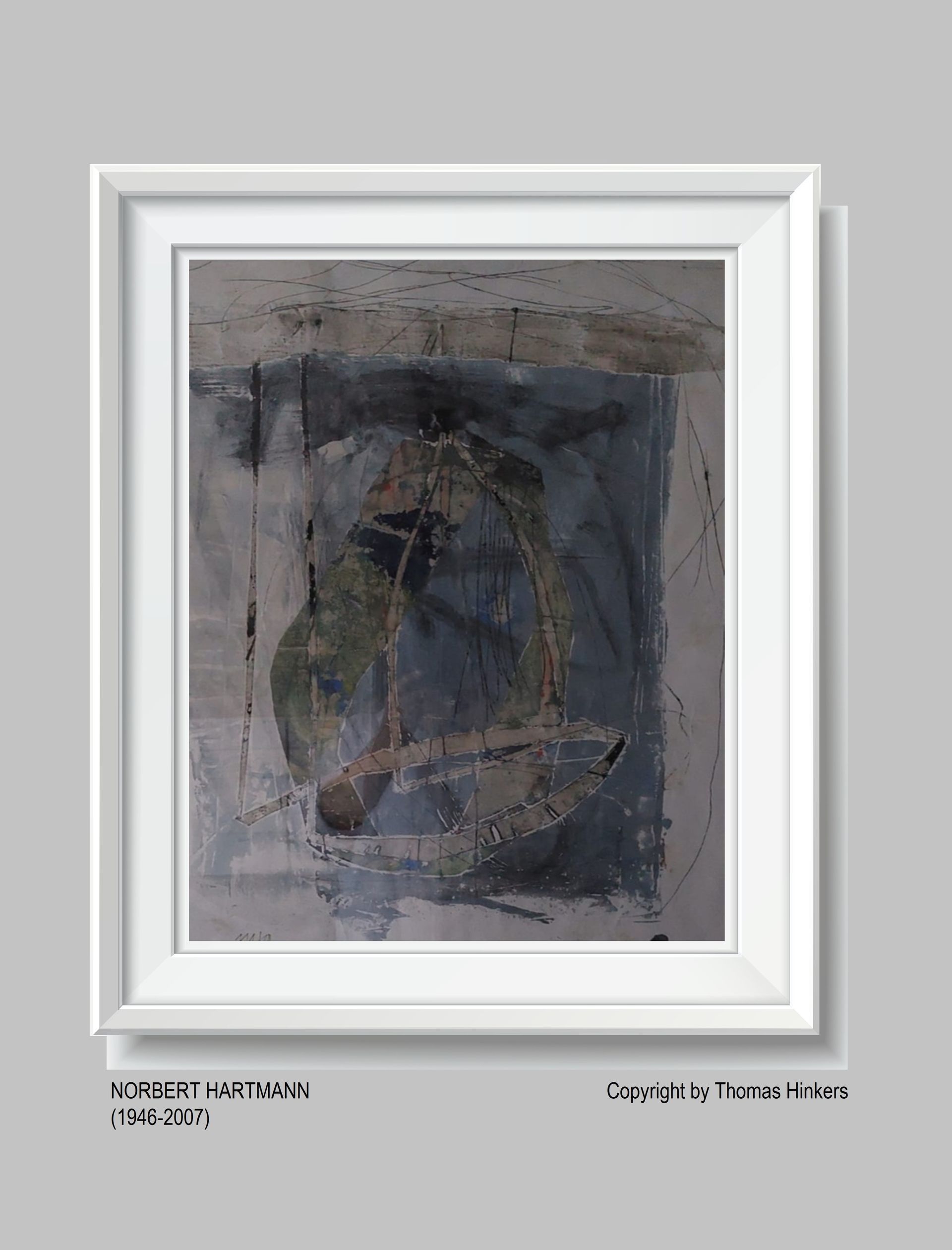 Norbert Hartmann (1946-2007) Papier-Werk aus dem Werkverzeichnis Hinkers