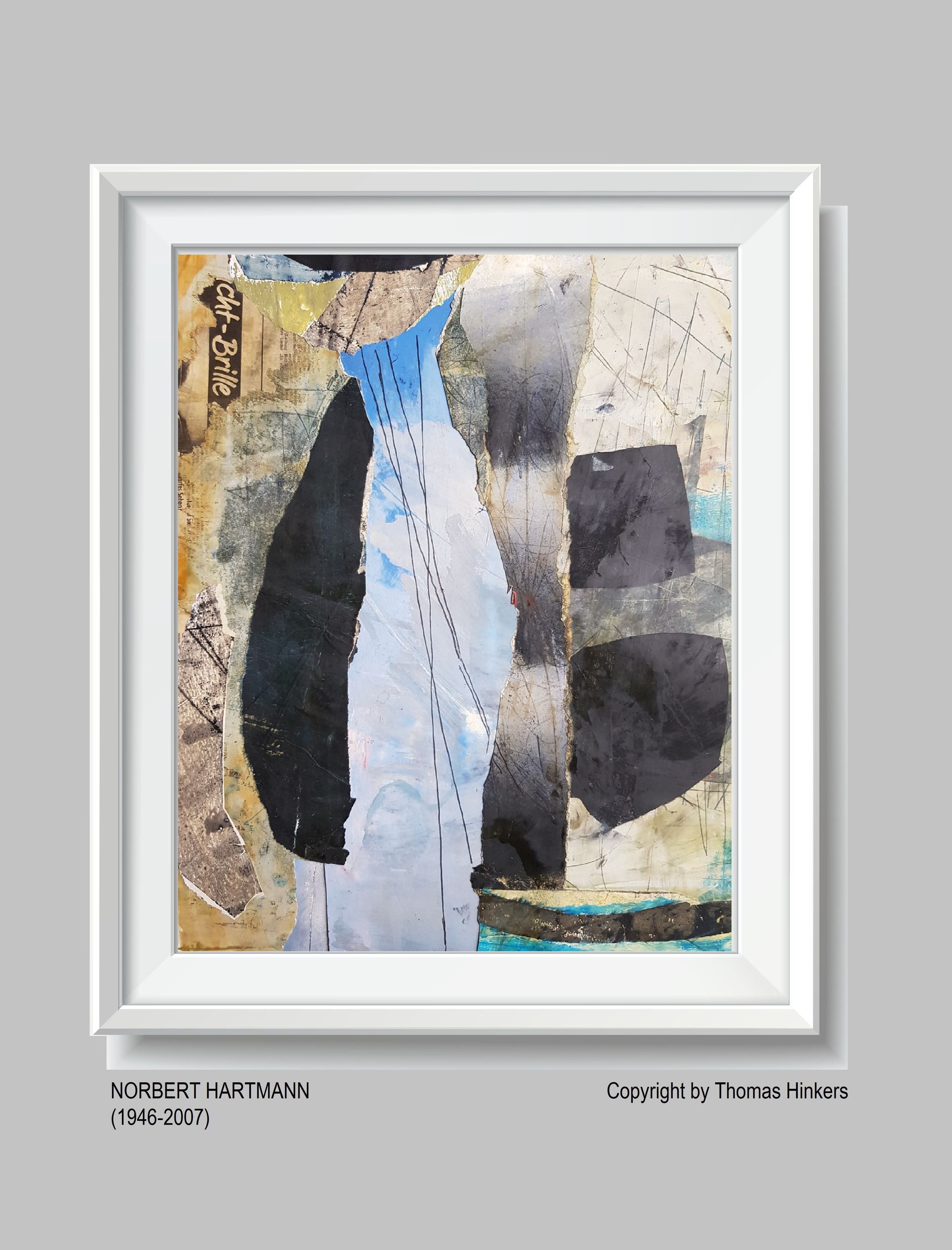 Norbert Hartmann (1946-2007) Papier-Werk aus dem Werkverzeichnis Hinkers