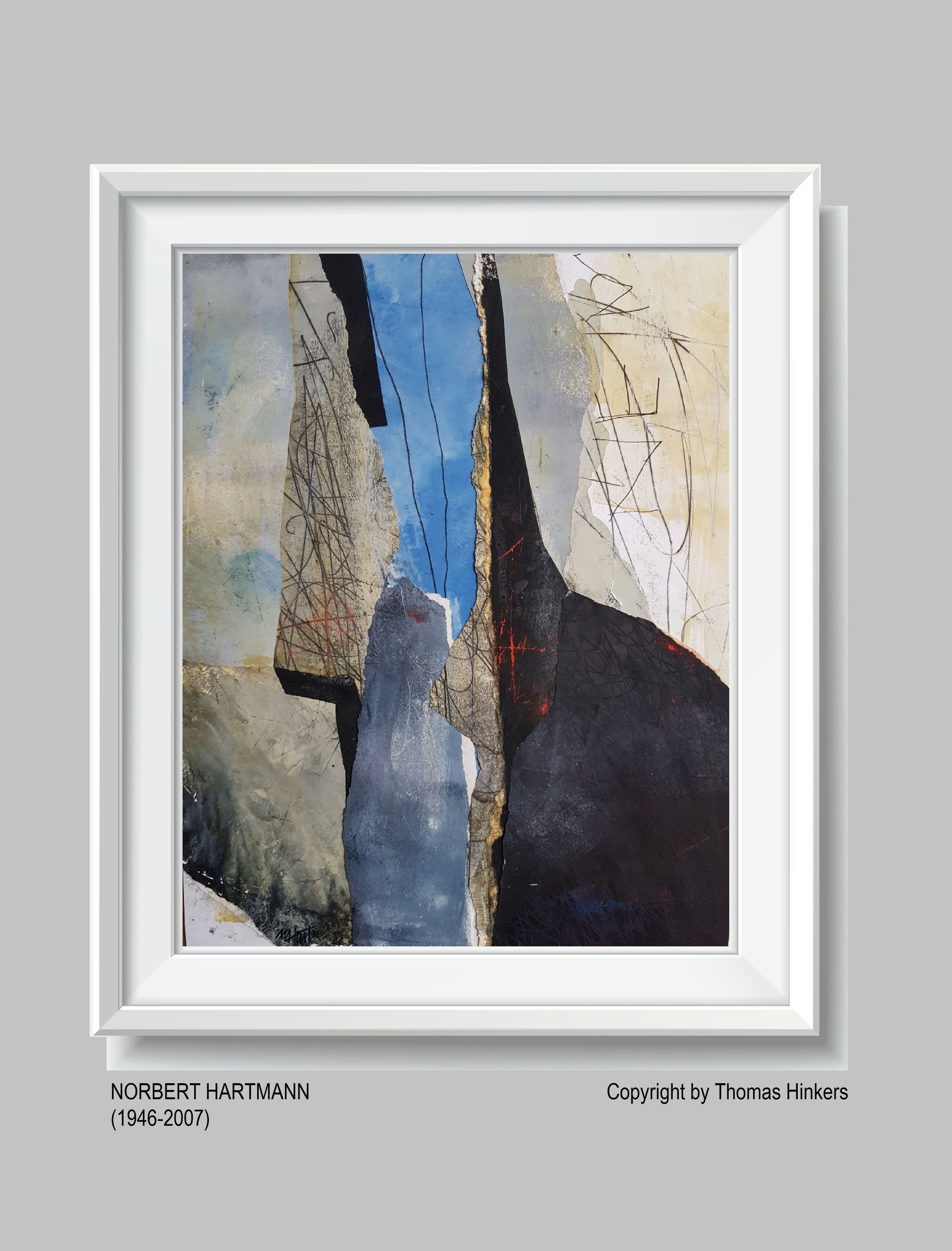 Norbert Hartmann (1946-2007) Papier-Werk aus dem Werkverzeichnis Hinkers