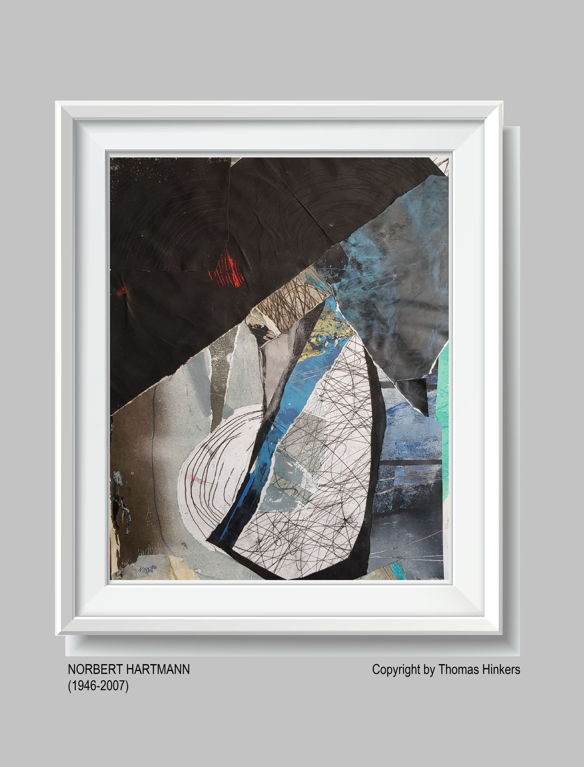 Norbert Hartmann (1946-2007) Papier-Werk aus dem Werkverzeichnis Hinkers