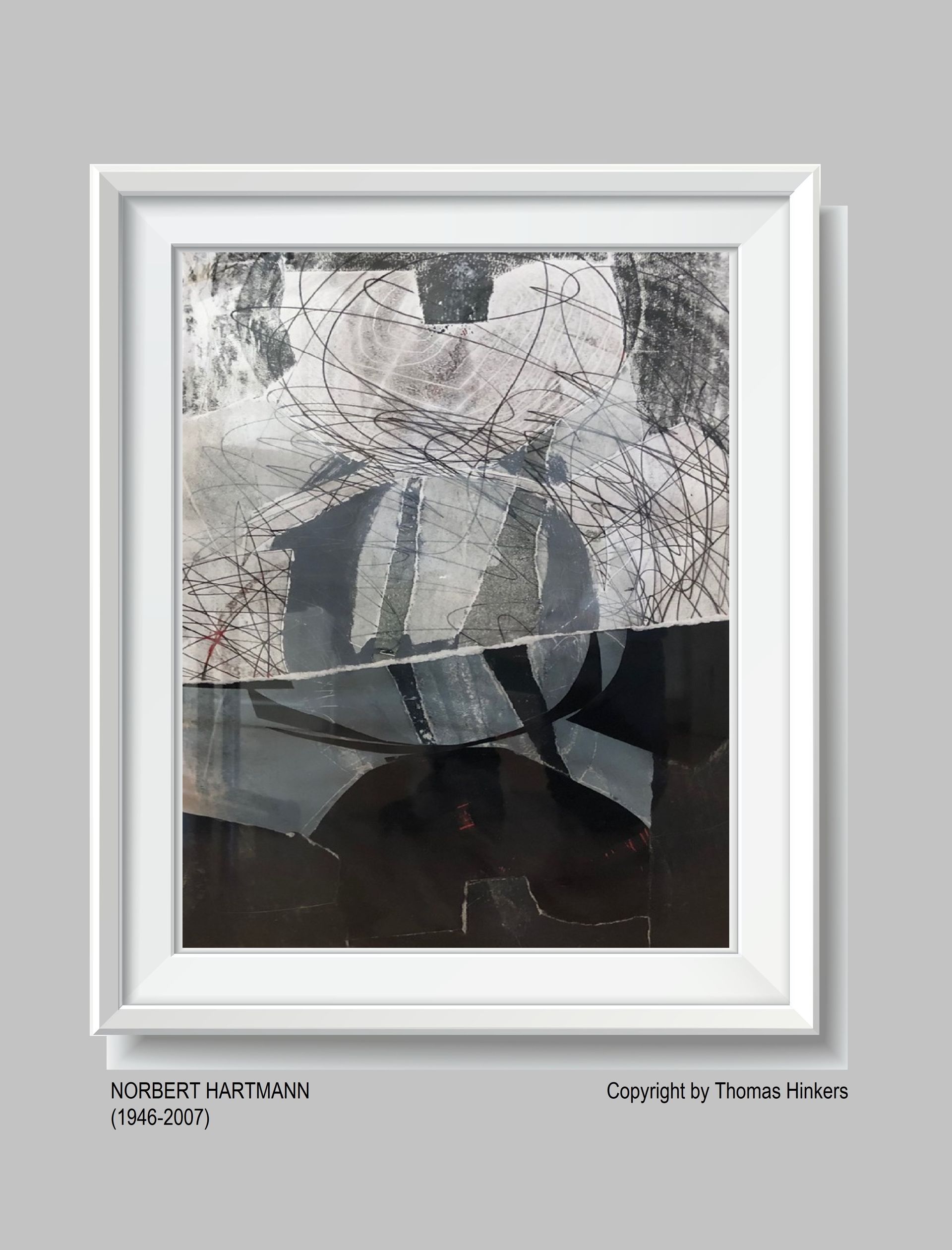 Norbert Hartmann (1946-2007) Papier-Werk aus dem Werkverzeichnis Hinkers