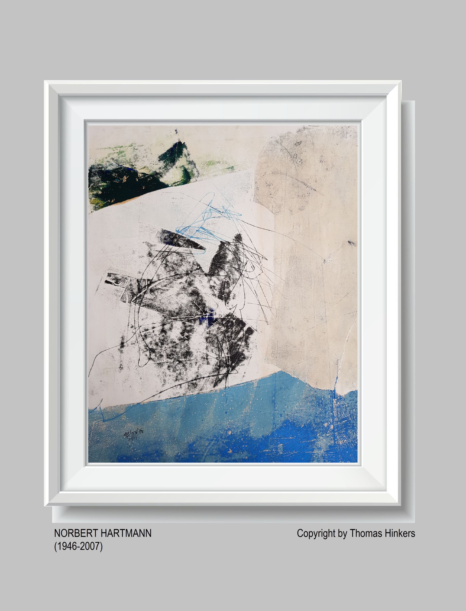 Norbert Hartmann (1946-2007) Papier-Werk aus dem Werkverzeichnis Hinkers
