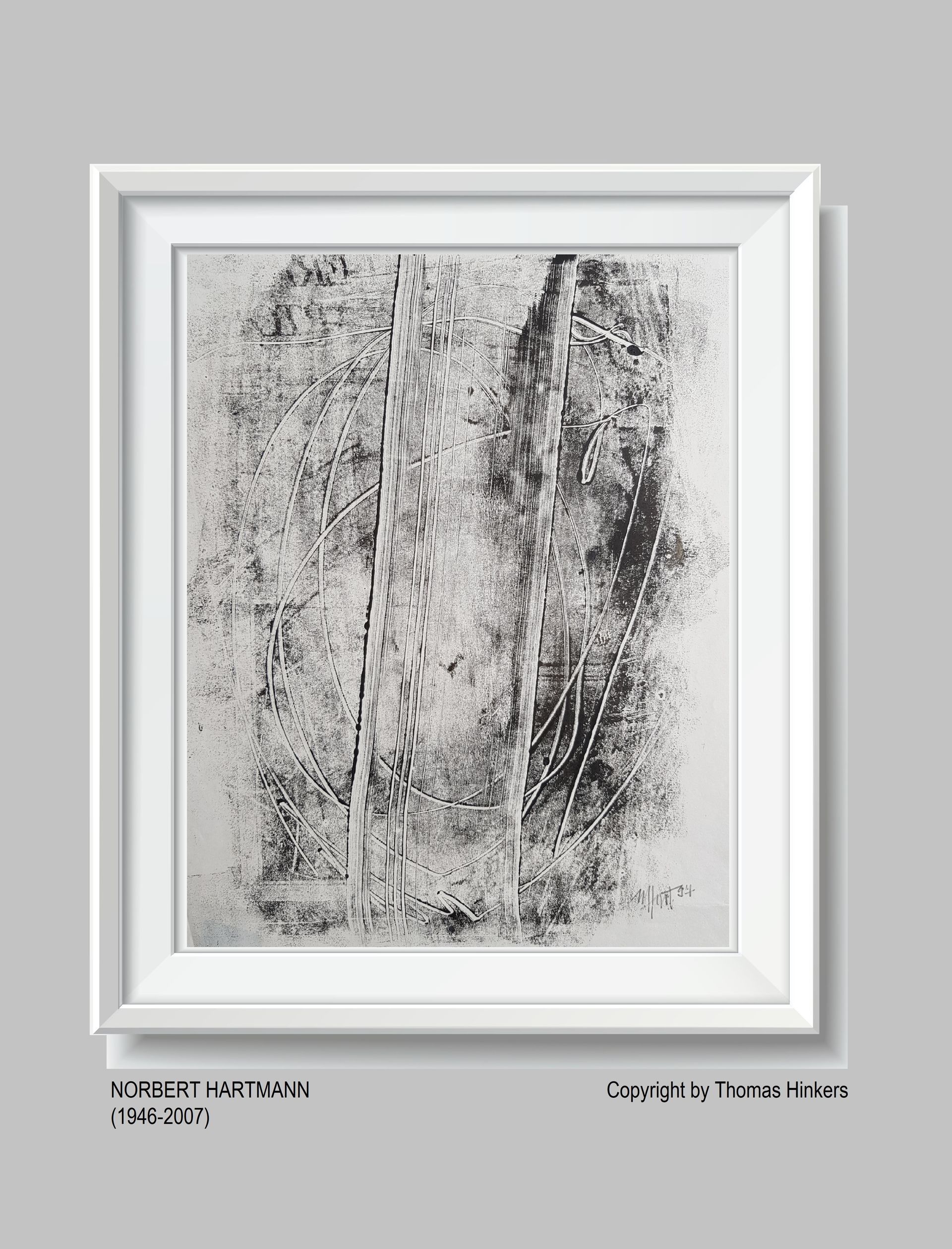 Norbert Hartmann (1946-2007) Papier-Werk aus dem Werkverzeichnis Hinkers