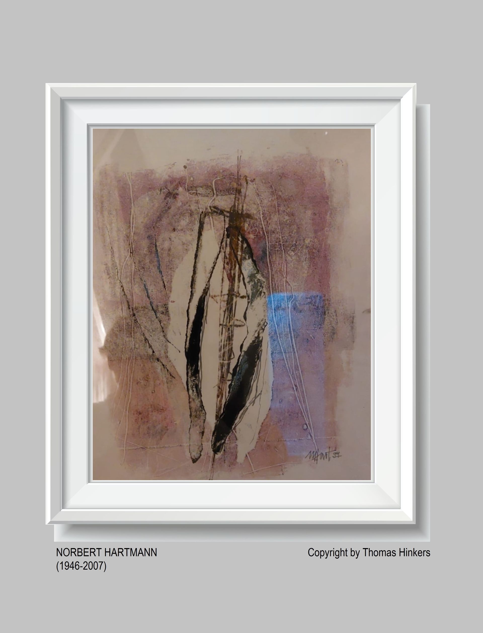 Norbert Hartmann (1946-2007) Papier-Werk aus dem Werkverzeichnis Hinkers