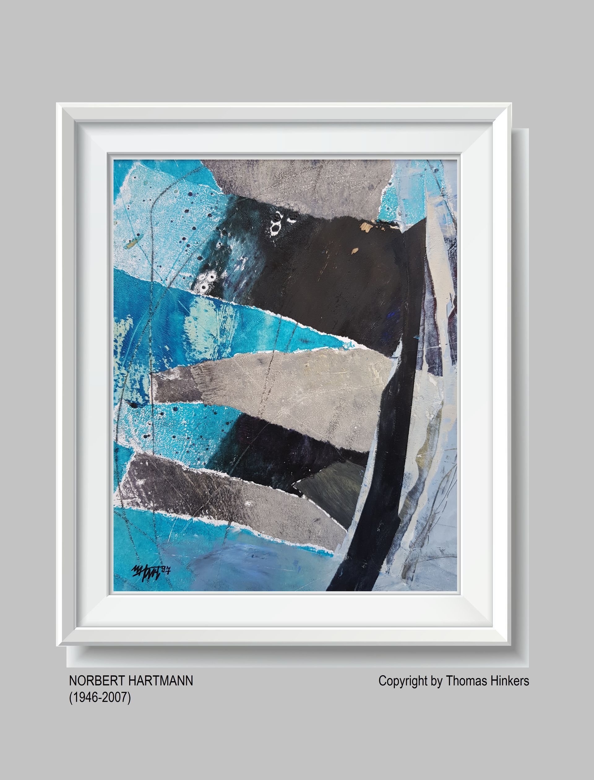 Norbert Hartmann (1946-2007) Papier-Werk aus dem Werkverzeichnis Hinkers