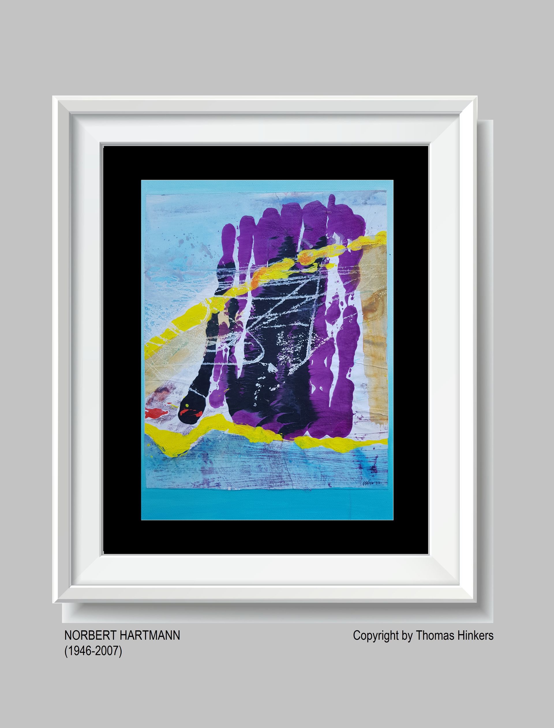 Norbert Hartmann (1946-2007) Papier-Werk aus dem Werkverzeichnis Hinkers