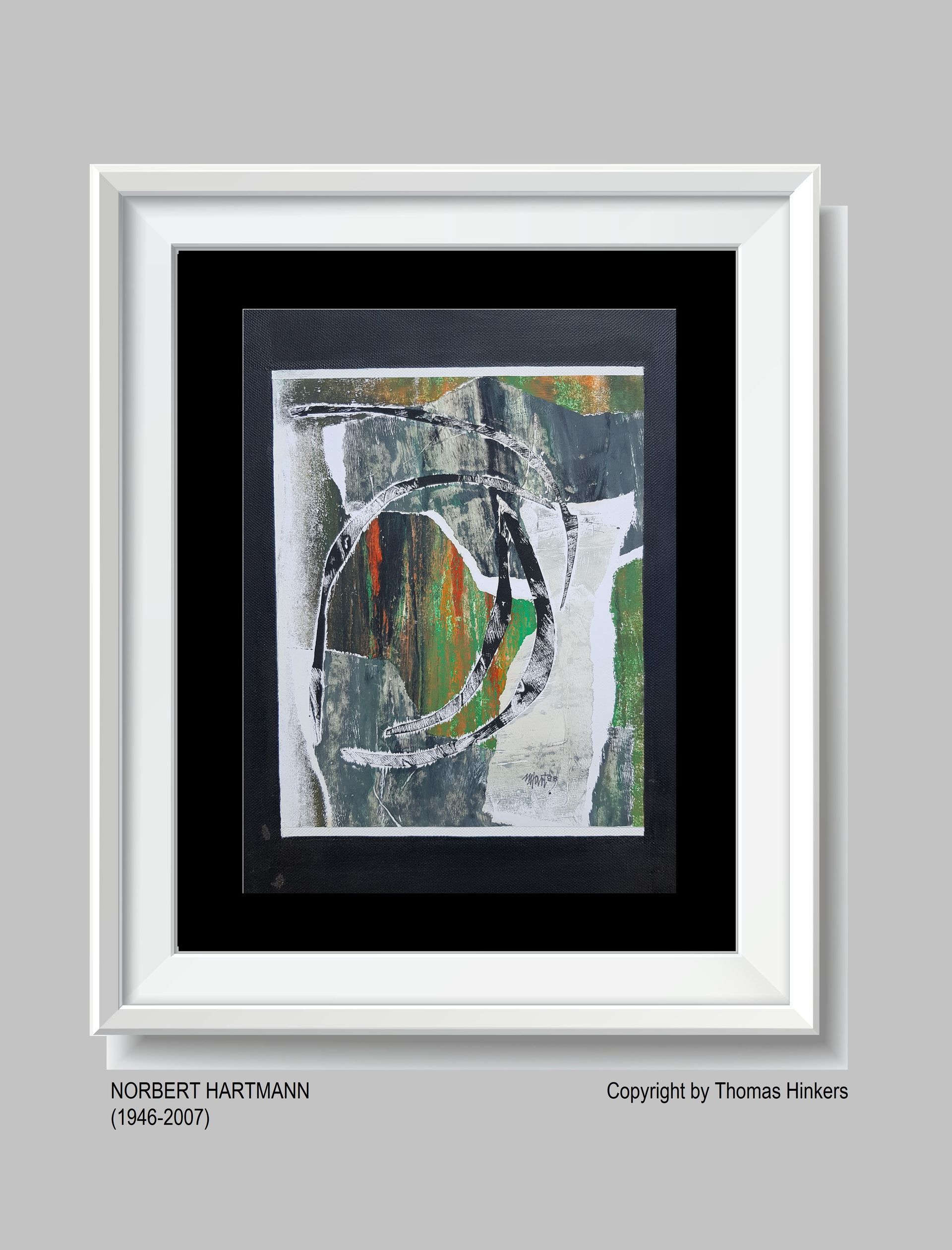 Norbert Hartmann (1946-2007) Papier-Werk aus dem Werkverzeichnis Hinkers