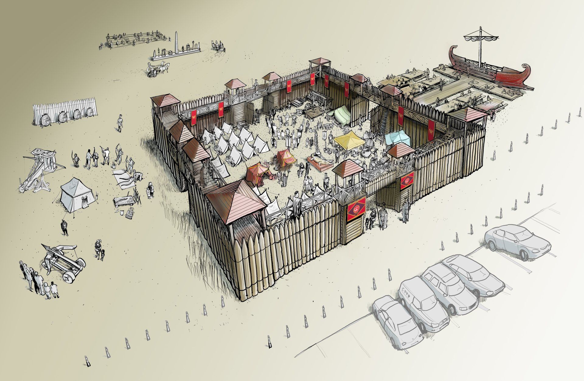 Creation Roman Camp Drawing - CPPP Company