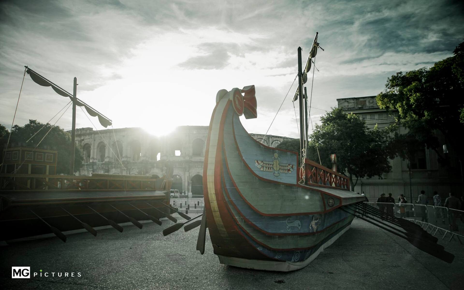 Great Roman Games galleys, Nîmes Arena - CPPP Company Galleys of the Great Roman Games historical re-enactment - CPPP Company