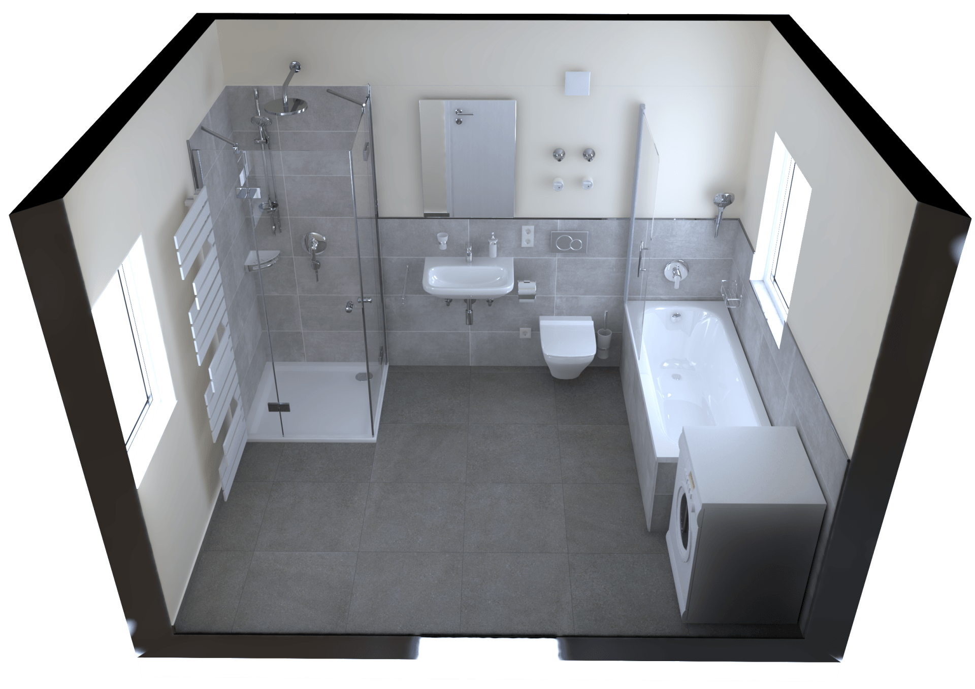Design vs. Preilei Komplettbad Design