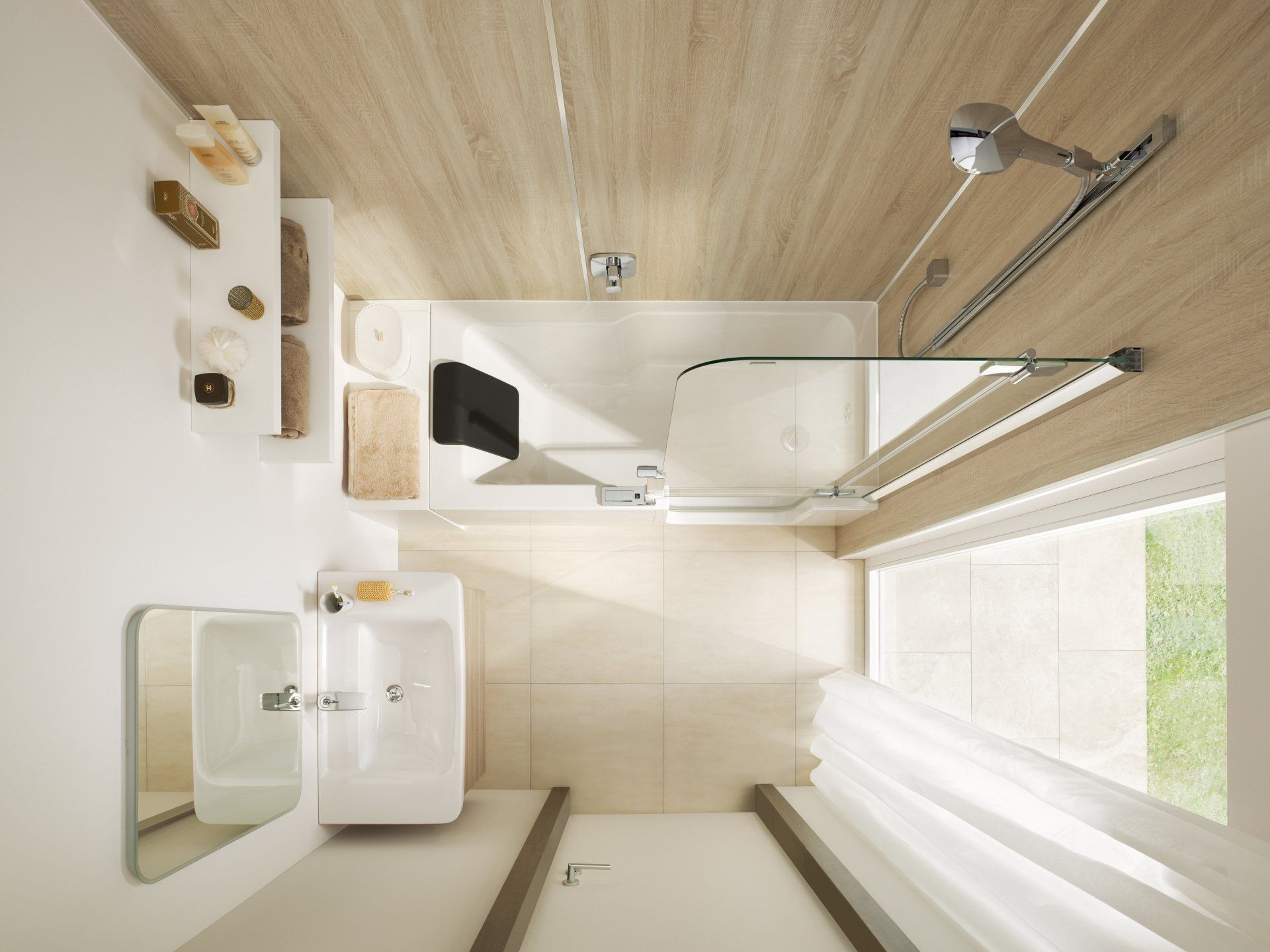 Twinline 2 geteilte Türe von oben Artweger