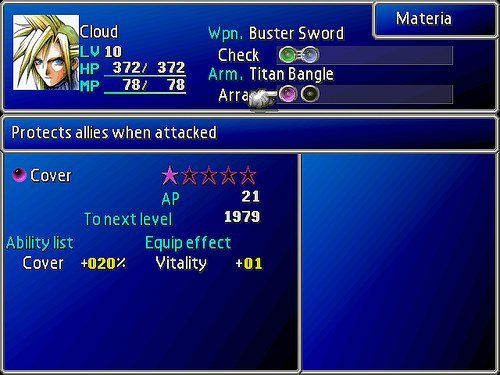 FF7 Materia Menu