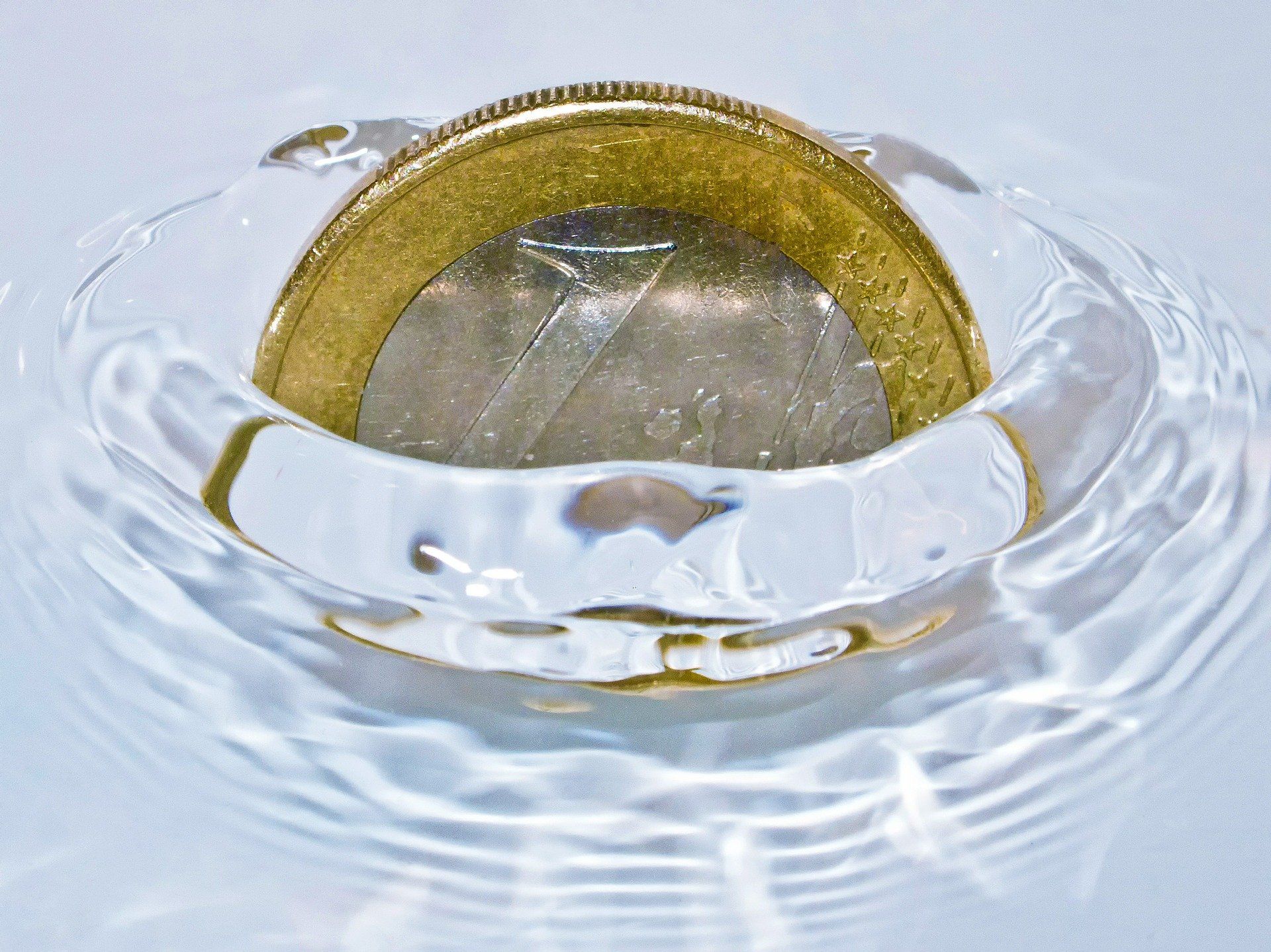 pièce, monnaie, argent, eau